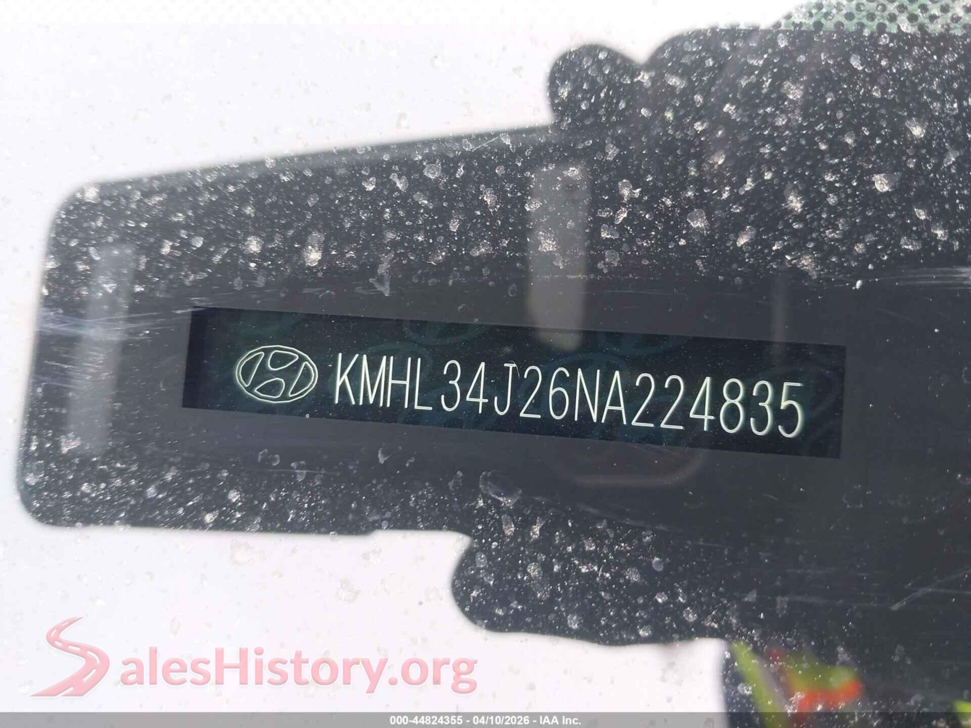 2022 HYUNDAI SONATA VIN KMHL34J26NA224835, engine bay
