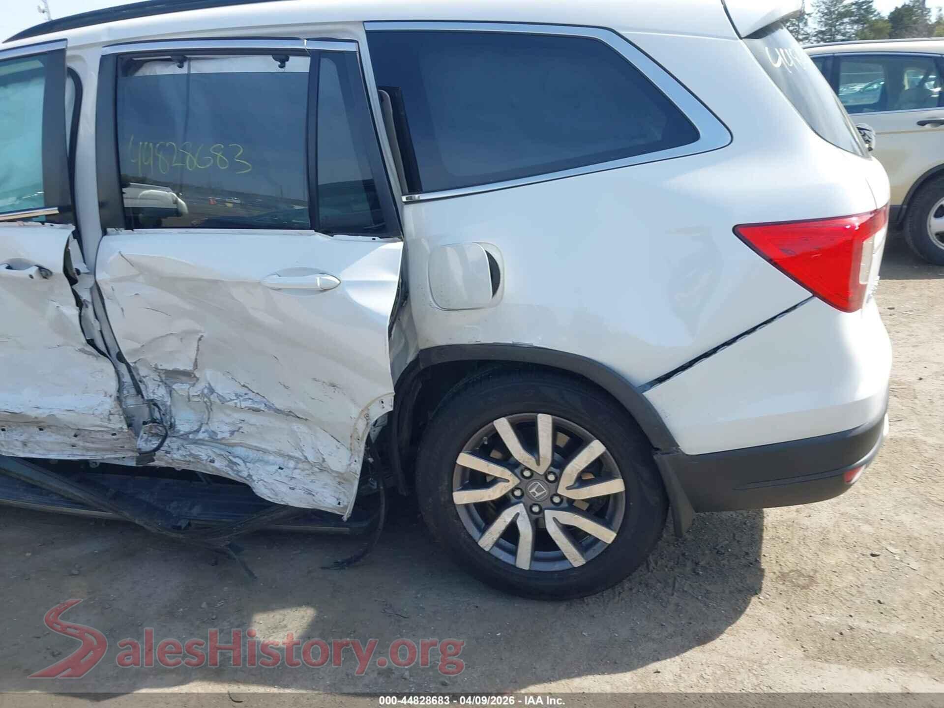 2020 HONDA PILOT VIN 5FNYF6H58LB016201, rear passenger side