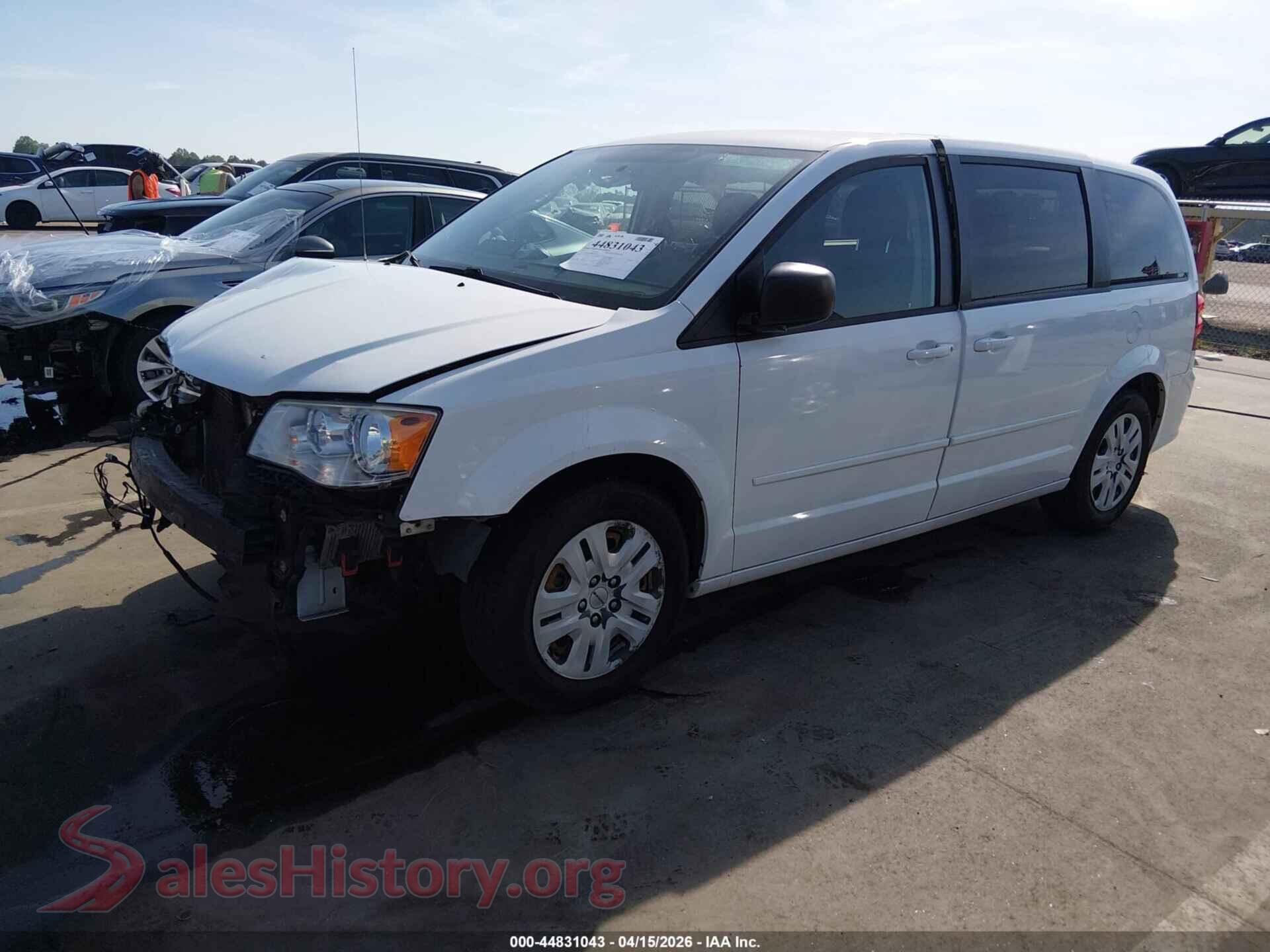 2017 DODGE GRAND CARAVAN VIN 2C4RDGBGXHR728165, front view