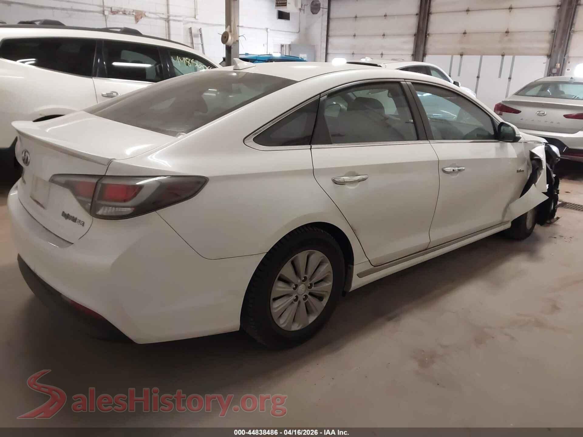 2017 HYUNDAI SONATA HYBRID VIN KMHE24L19HA048660, rear driver side