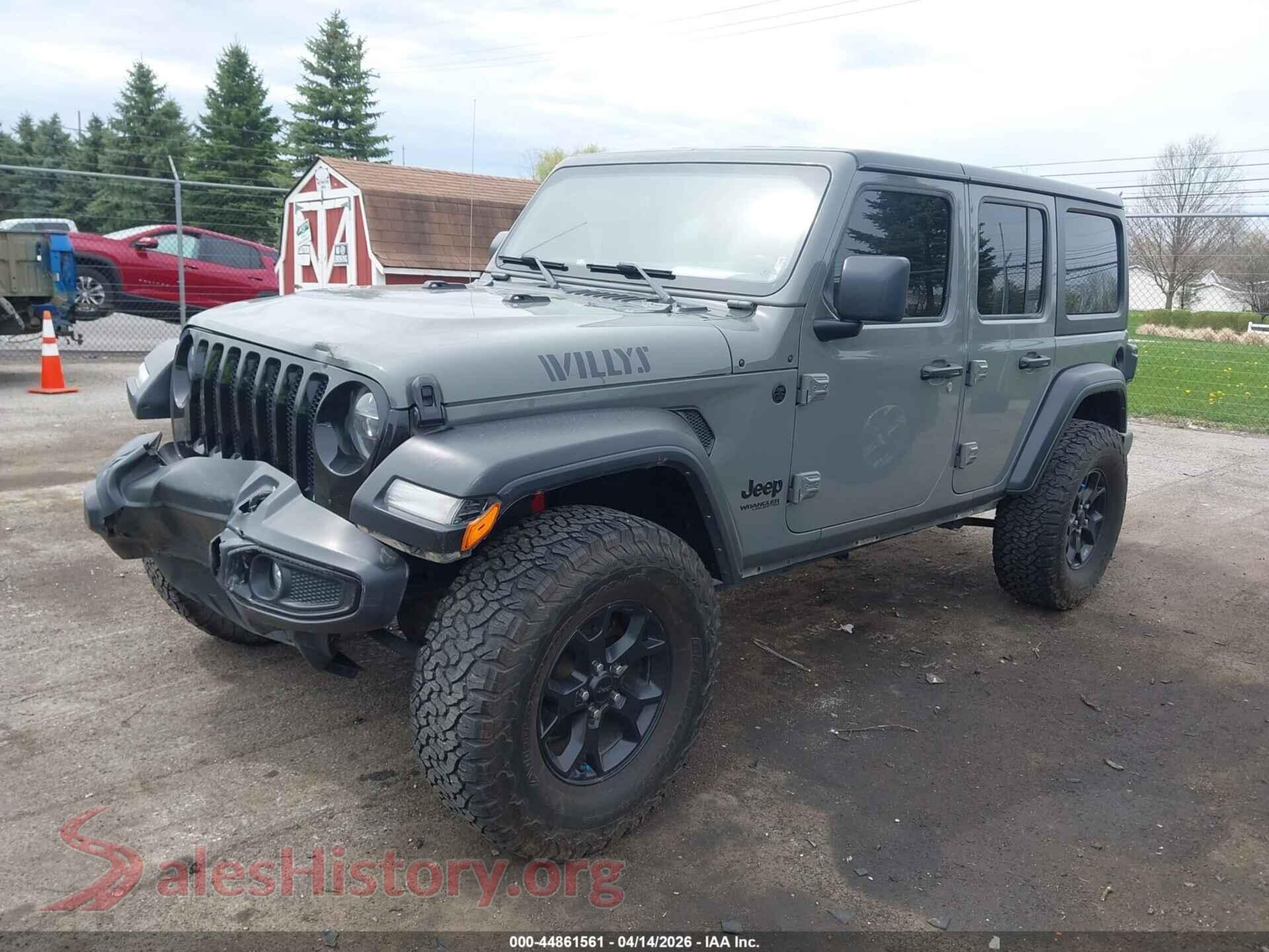 2021 JEEP WRANGLER UNLIMITED VIN 1C4HJXDN0MW680211, front view