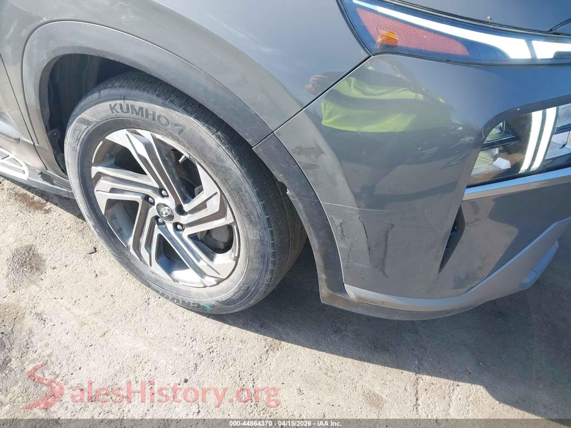 2021 HYUNDAI SANTA FE VIN 5NMS1DAJ7MH371523, rear passenger side
