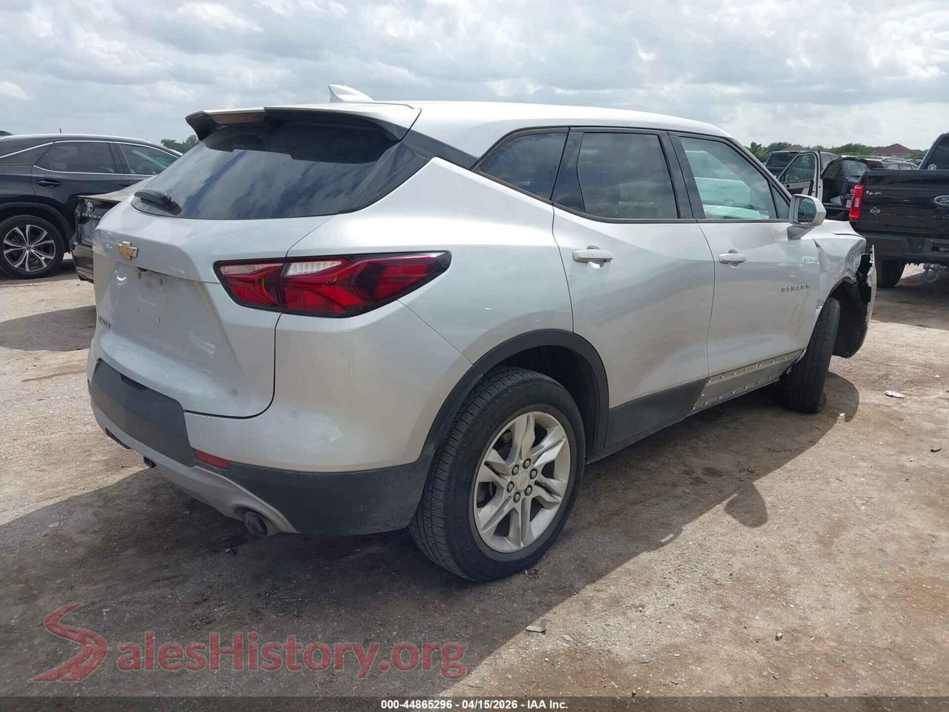 2020 CHEVROLET BLAZER VIN 3GNKBBRA1LS529584, rear driver side