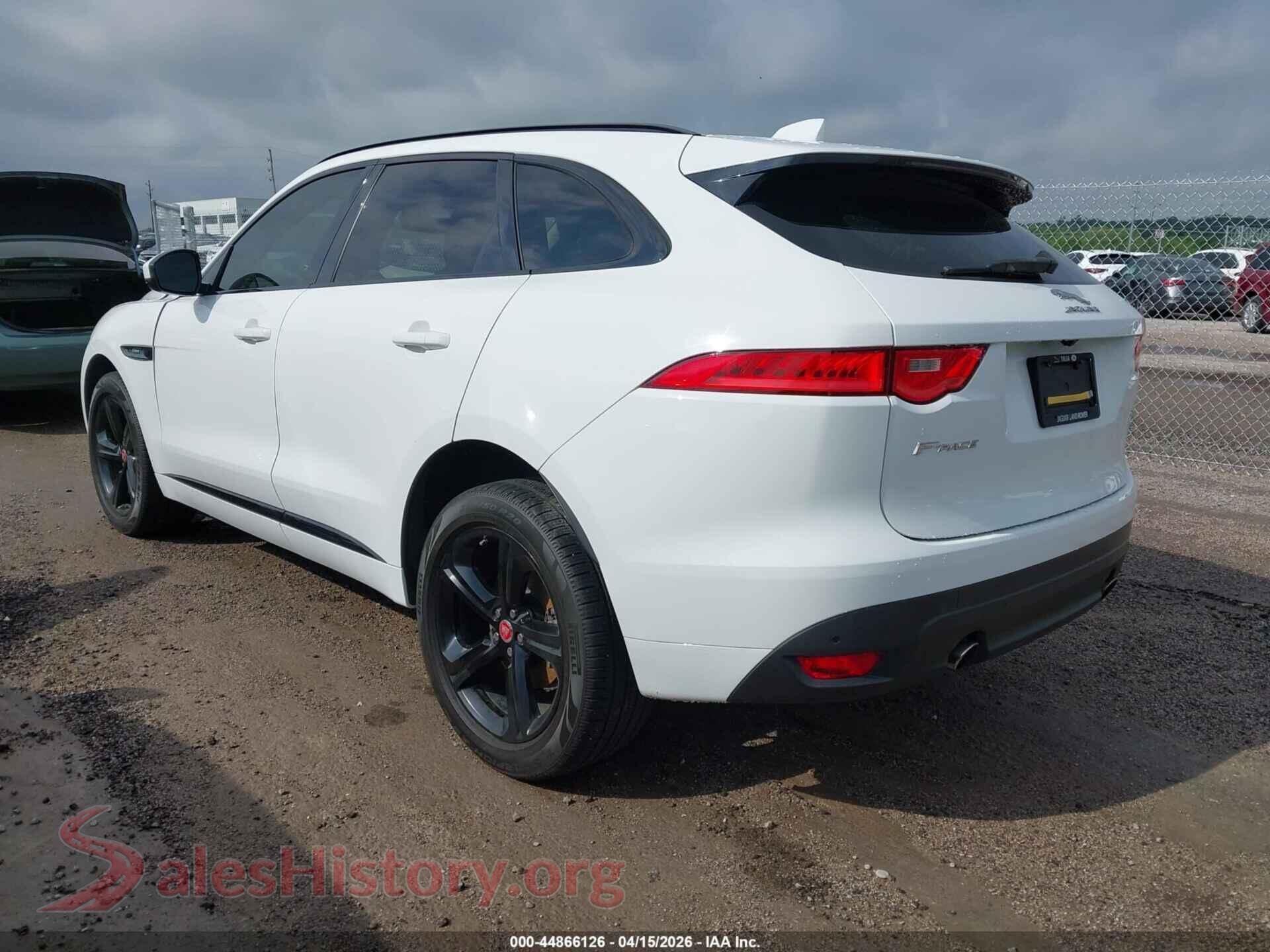 2019 JAGUAR F-PACE VIN SADCL2FX0KA392306, driver side view