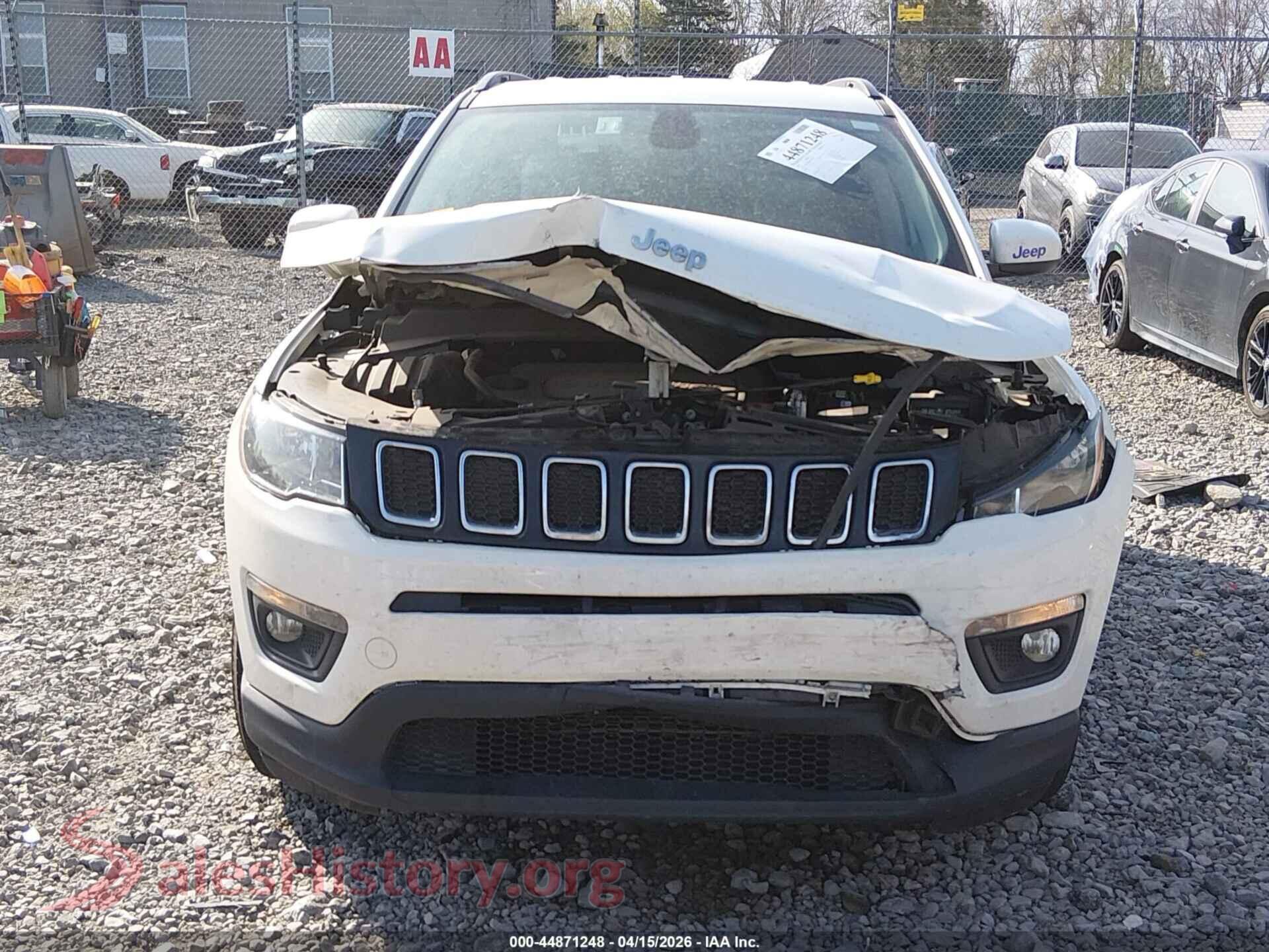 2021 JEEP COMPASS VIN 3C4NJCBB0MT592303, rear passenger side