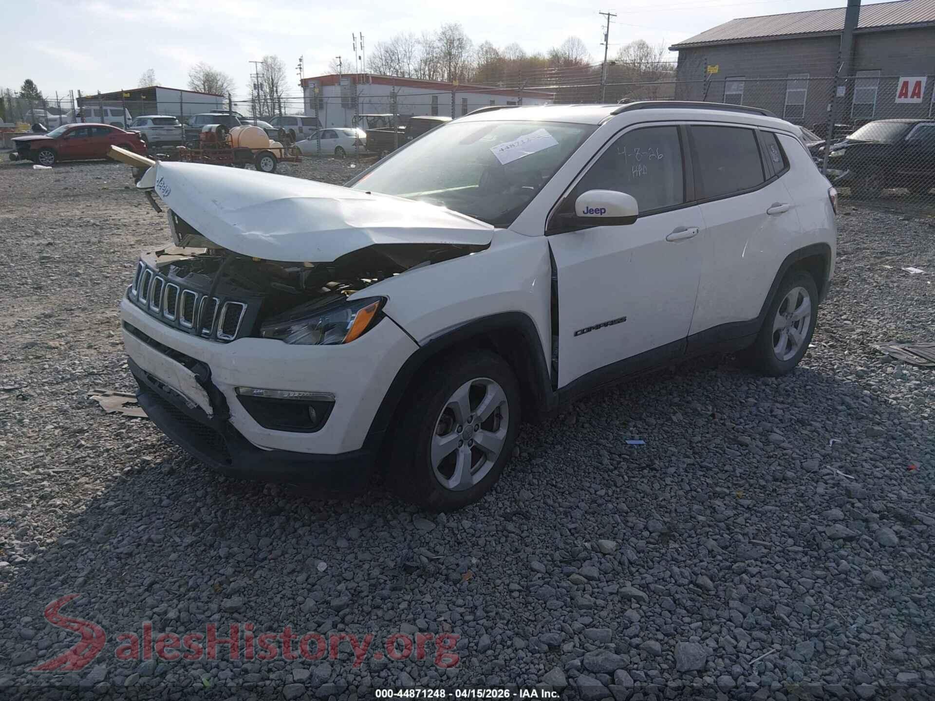 2021 JEEP COMPASS VIN 3C4NJCBB0MT592303, front view