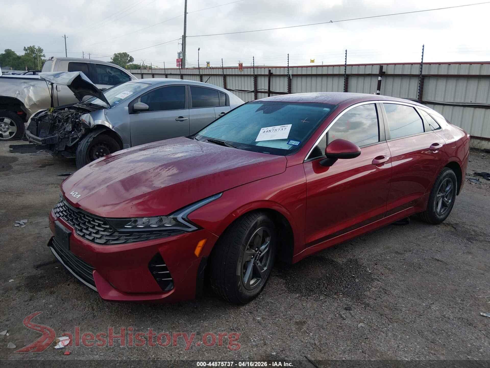 2022 KIA K5 VIN 5XXG14J2XNG095000, front view