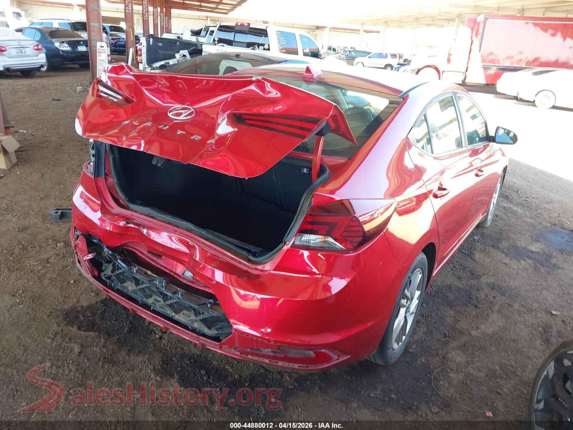 2020 HYUNDAI ELANTRA VIN 5NPD84LF4LH572052, rear passenger side