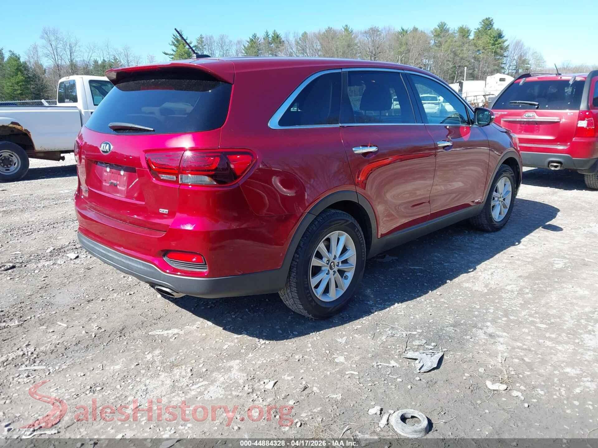 2019 KIA SORENTO VIN 5XYPGDA37KG469092, rear driver side