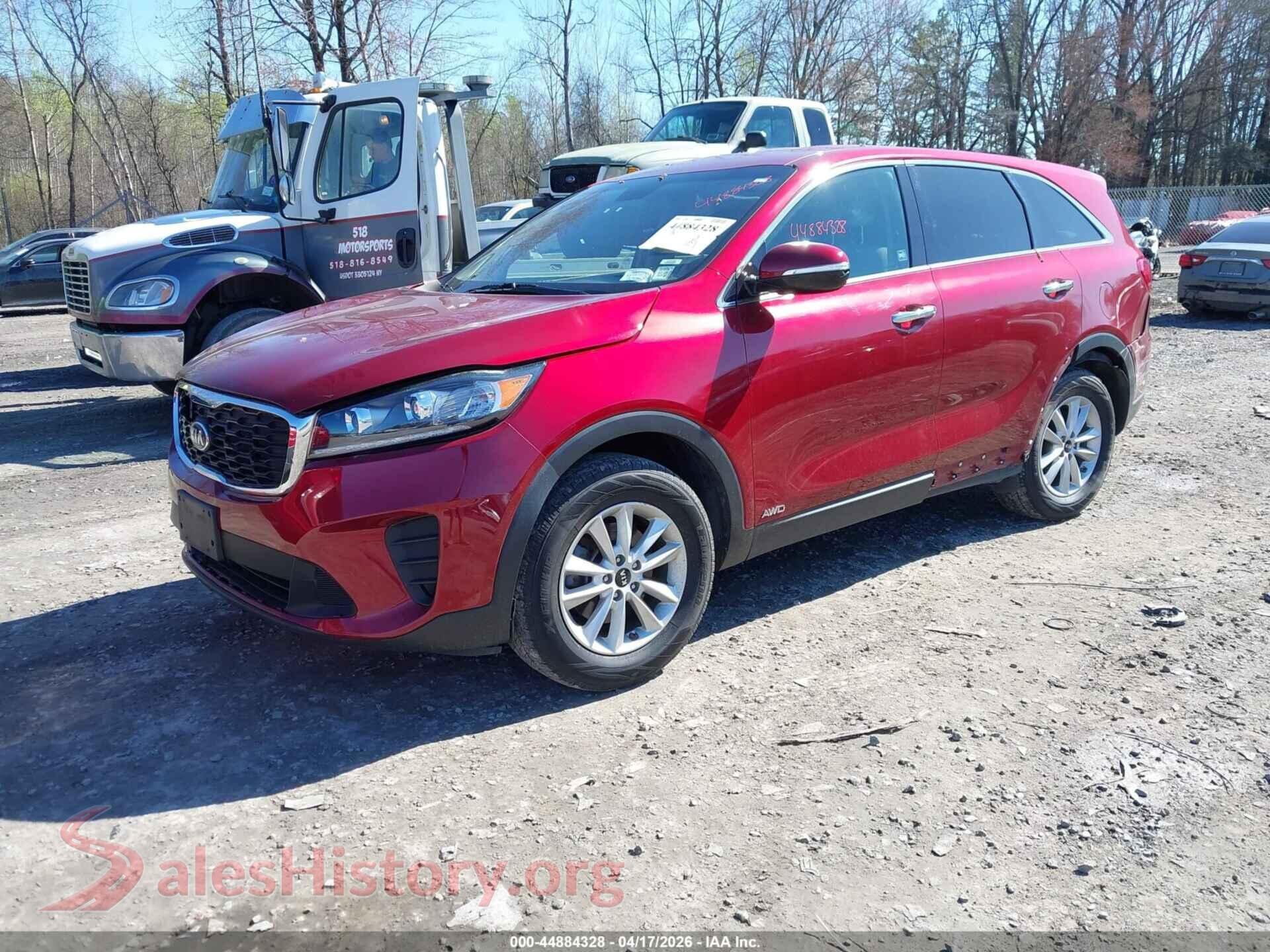 2019 KIA SORENTO VIN 5XYPGDA37KG469092, front view