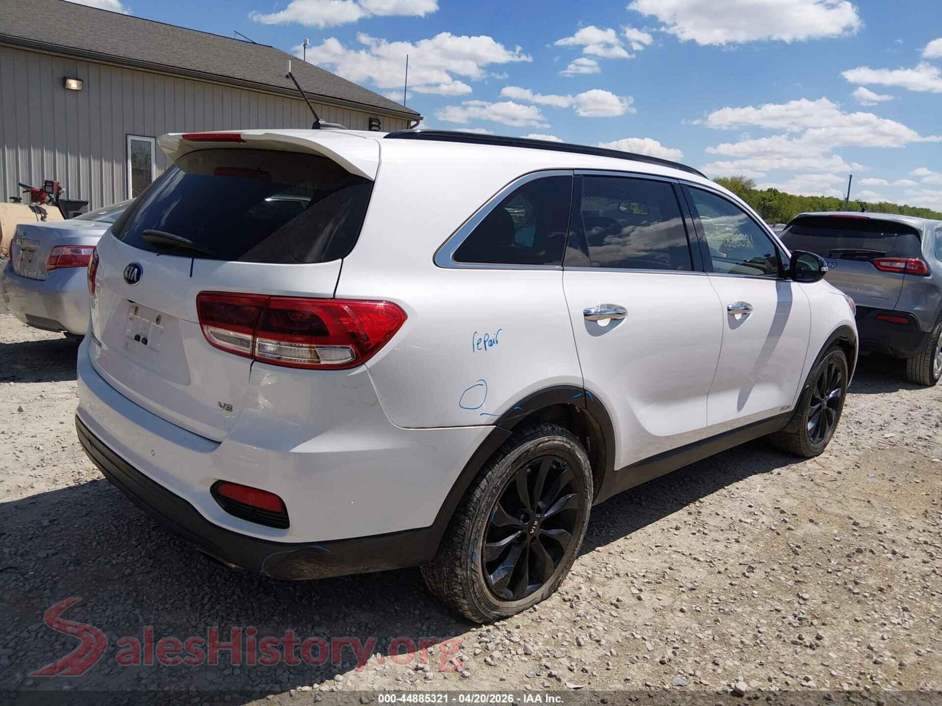 2019 KIA SORENTO VIN 5XYPGDA50KG587308, rear driver side