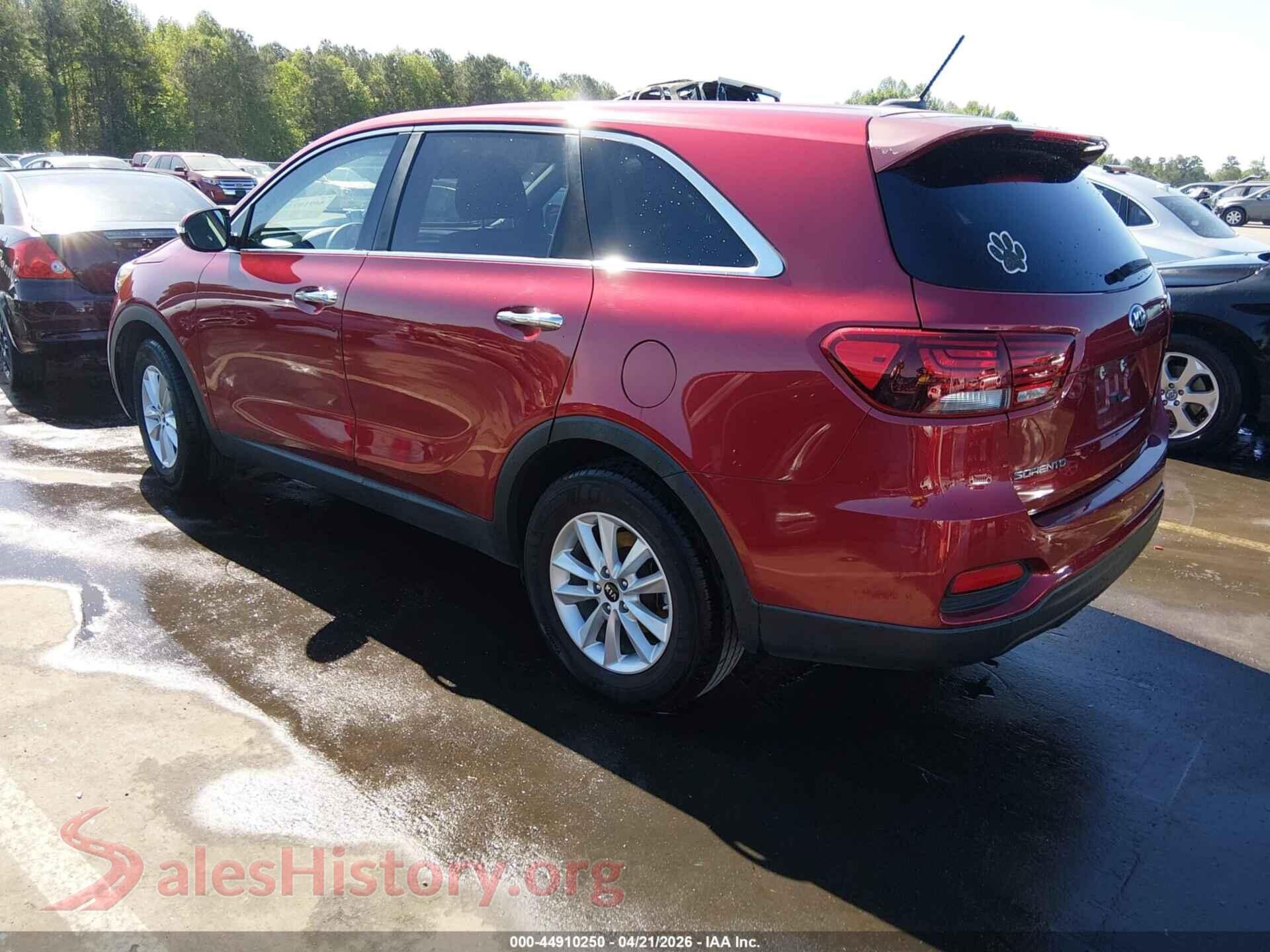 2019 KIA SORENTO VIN 5XYPG4A35KG510559, driver side view