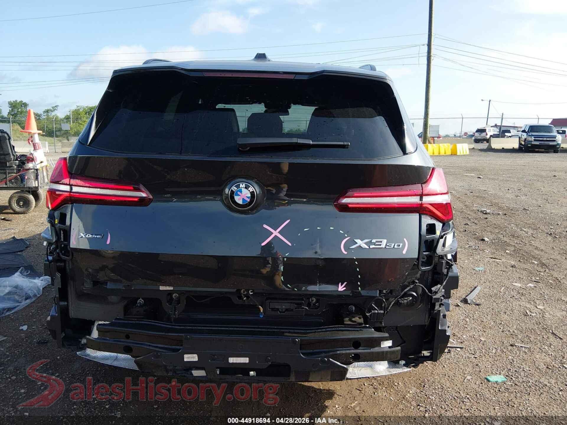 2025 BMW X3 VIN 5UX53GP06S9Y56265, auction photo 17