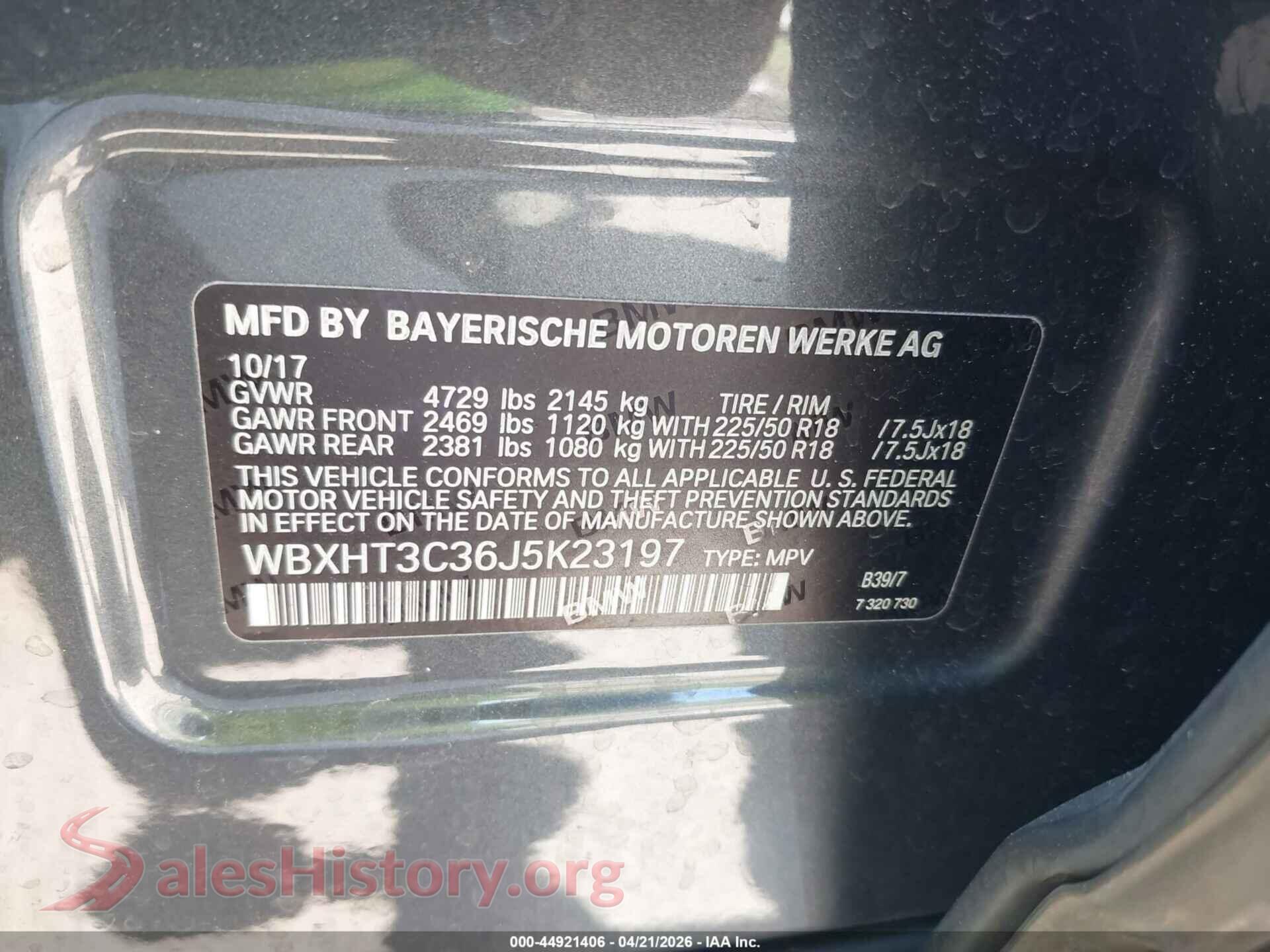 2018 BMW X1 VIN WBXHT3C36J5K23197, engine bay
