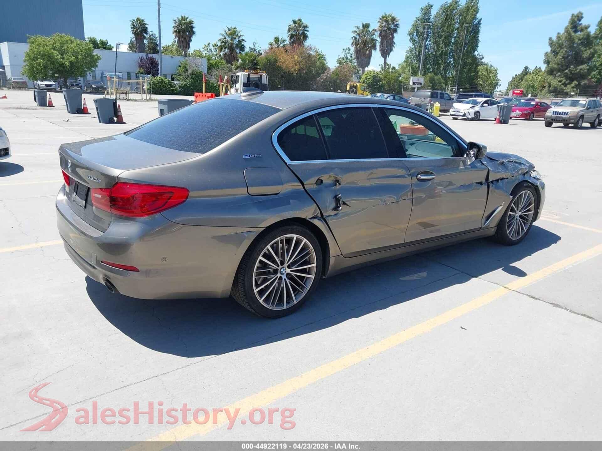 2018 BMW 530E VIN WBAJA9C53JB253216, rear driver side