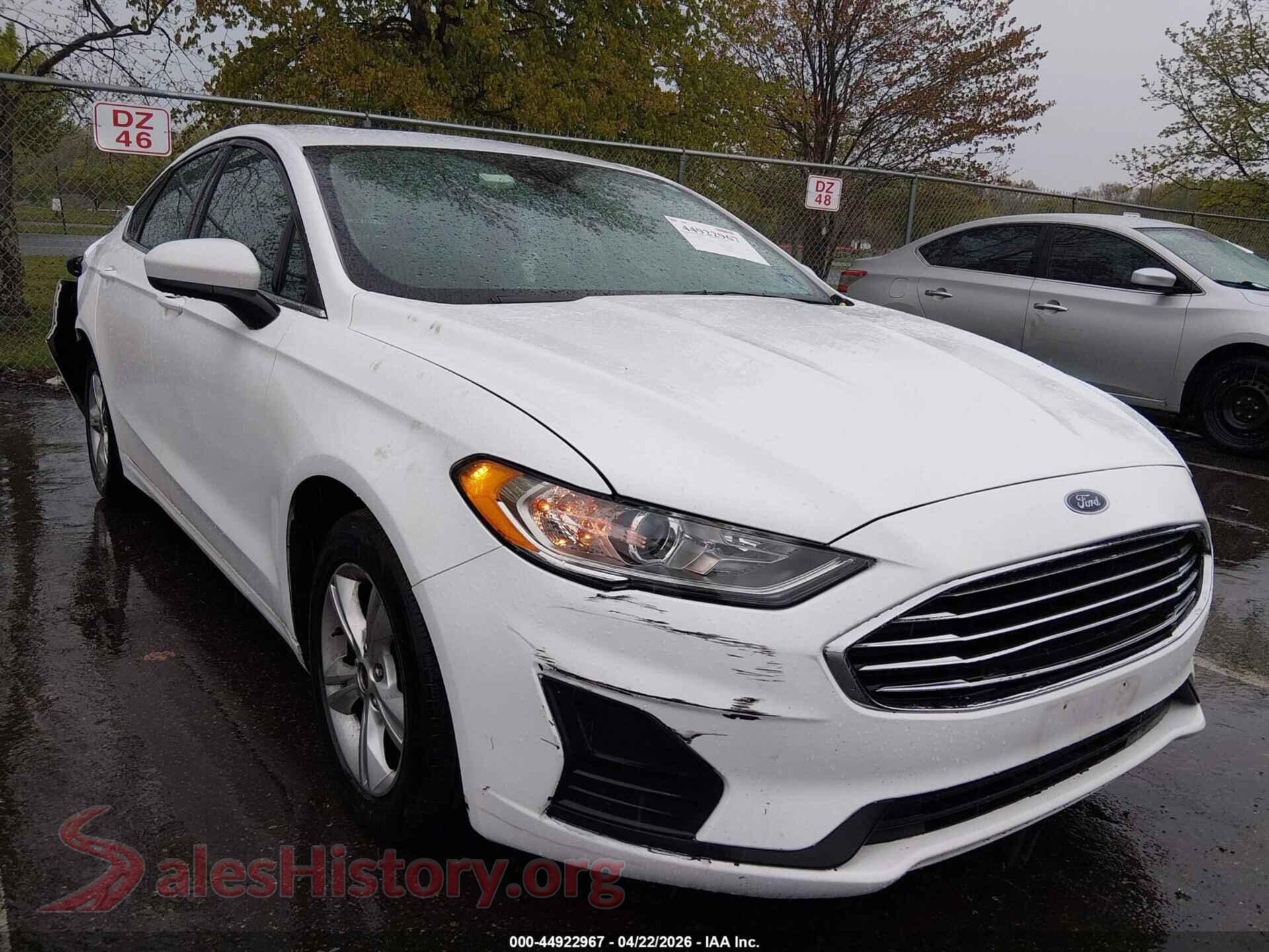 2020 FORD FUSION VIN 3FA6P0HD3LR191176, auction photo