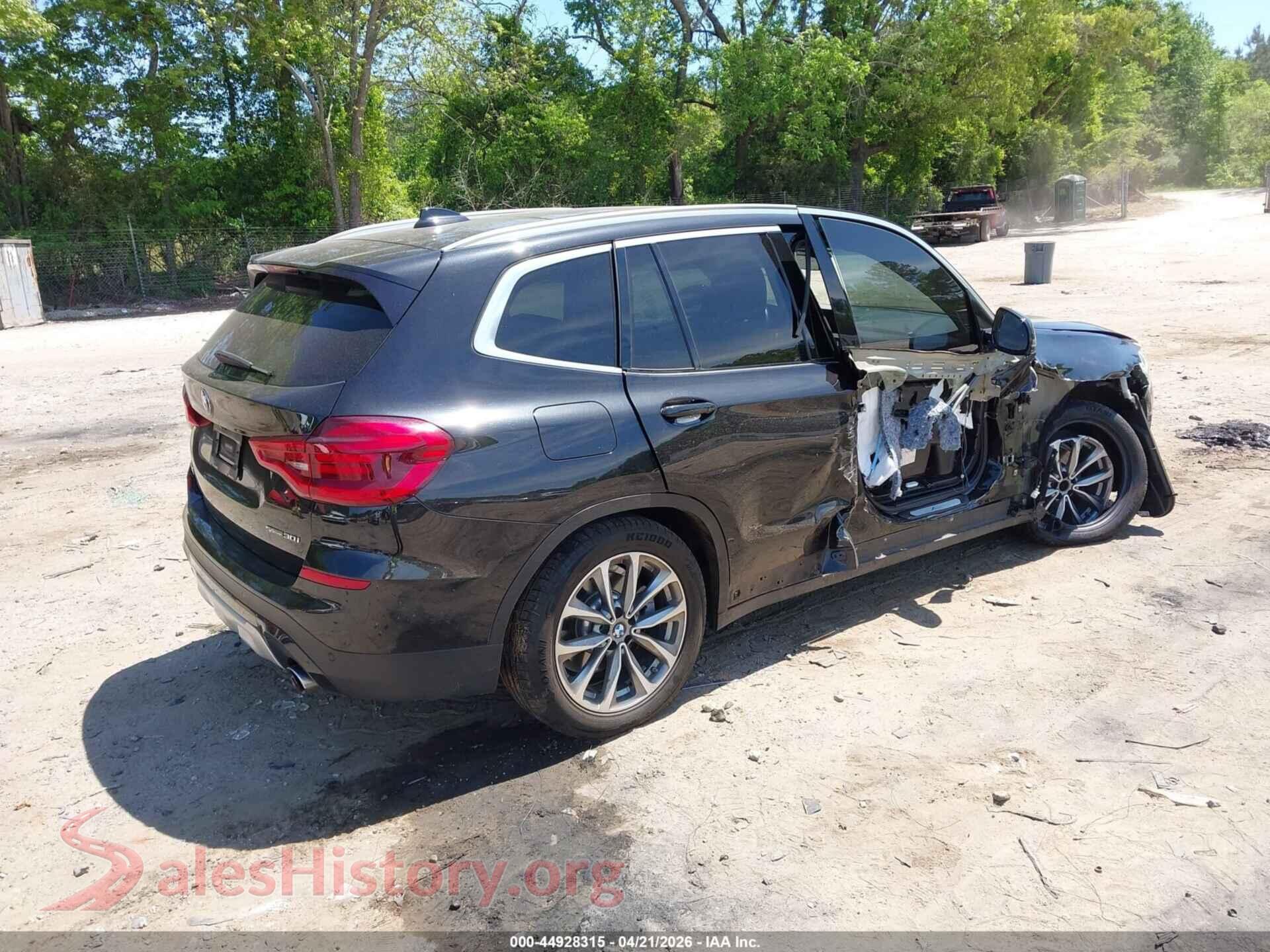 2019 BMW X3 VIN 5UXTR7C5XKLF26027, rear driver side