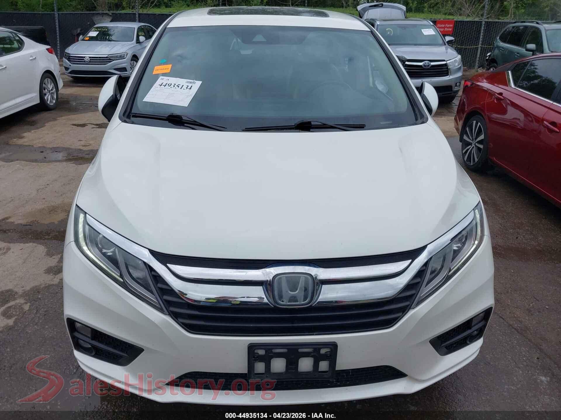 2019 HONDA ODYSSEY VIN 5FNRL6H76KB040347, damage close-up