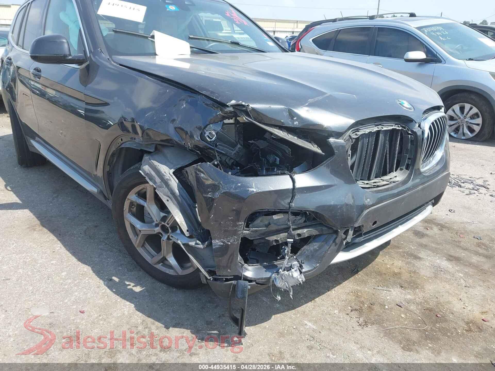 2020 BMW X3 VIN 5UXTY3C01LLU72521, rear passenger side