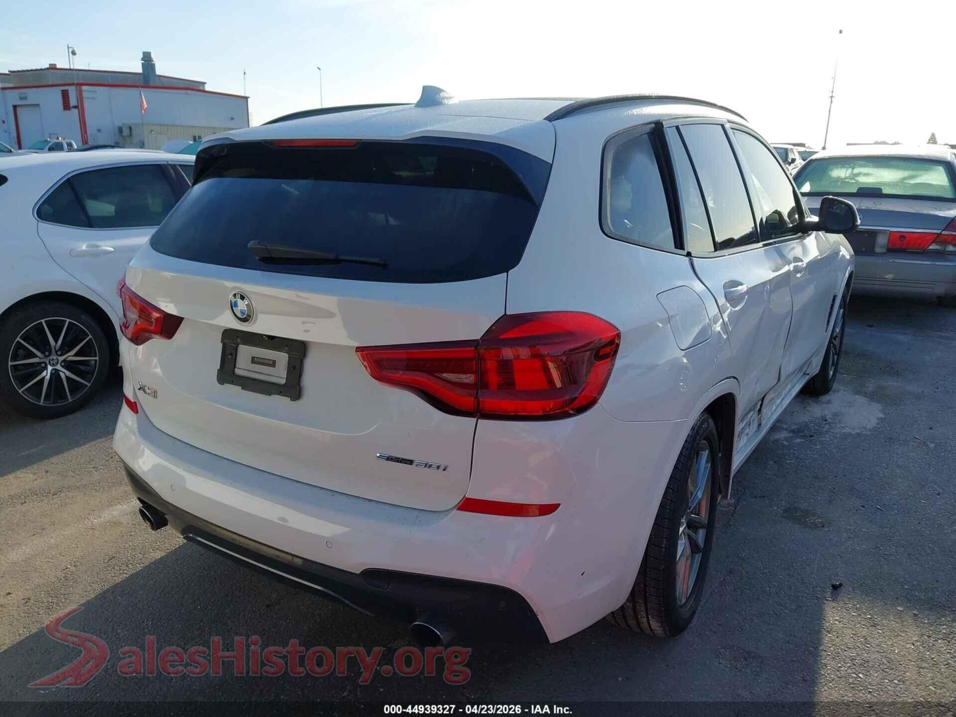 2020 BMW X3 VIN 5UXTY3C06L9B39375, rear driver side