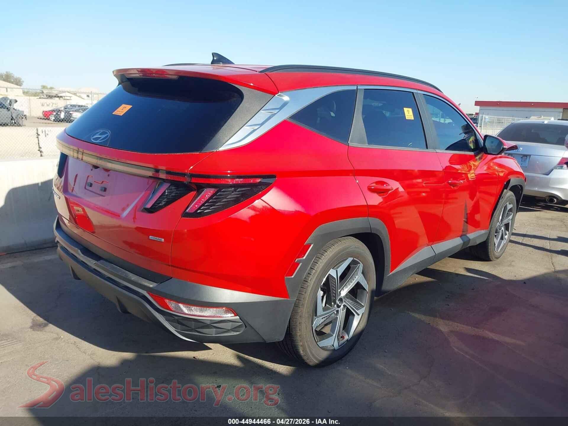 2022 HYUNDAI TUCSON VIN 5NMJFCAE0NH015989, rear driver side