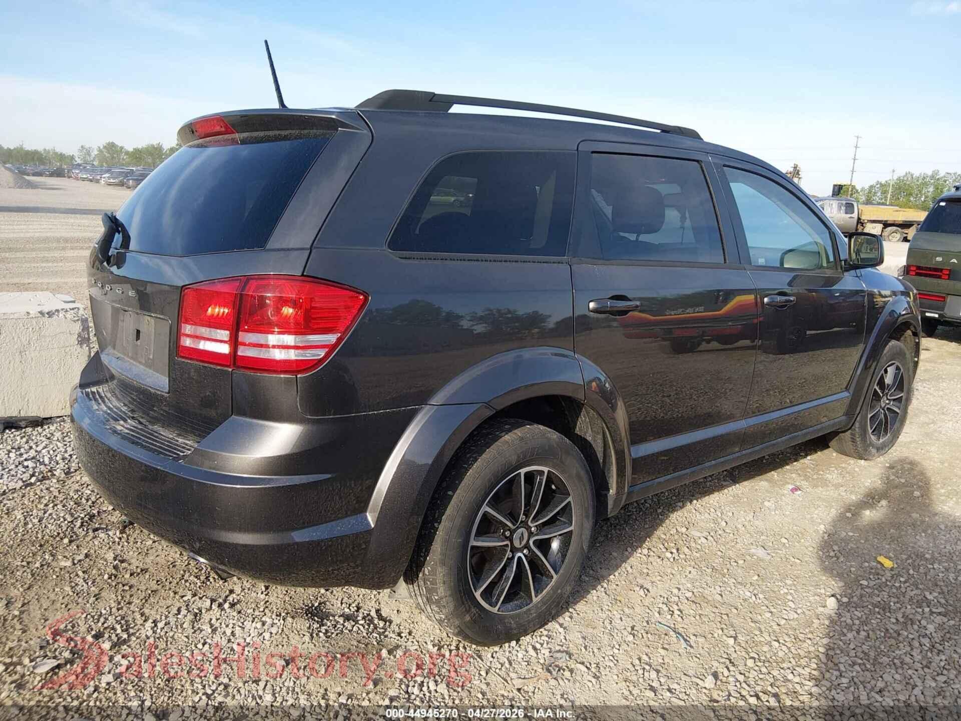 2018 DODGE JOURNEY VIN 3C4PDCAB9JT517001, rear driver side