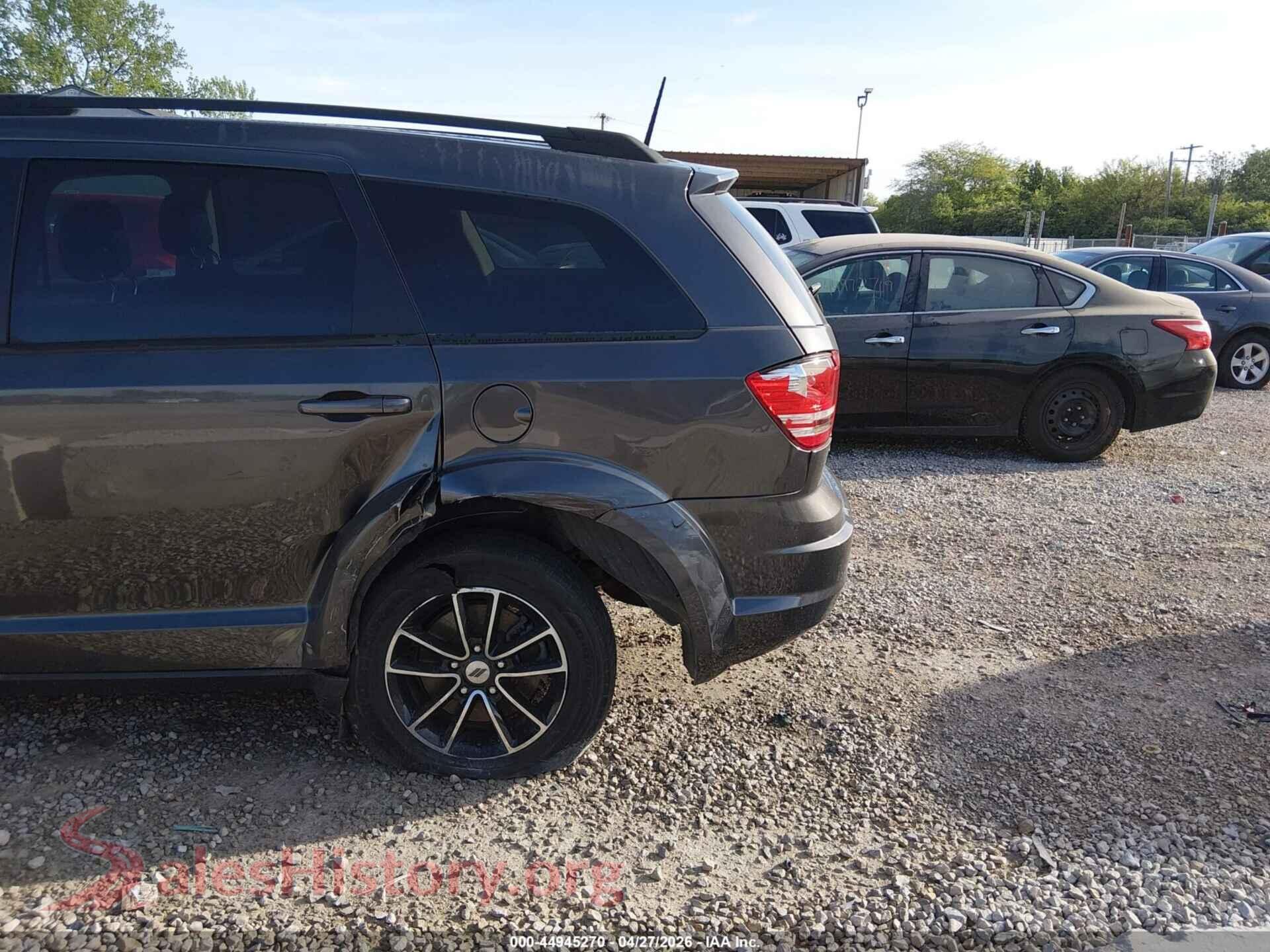 2018 DODGE JOURNEY VIN 3C4PDCAB9JT517001, rear passenger side