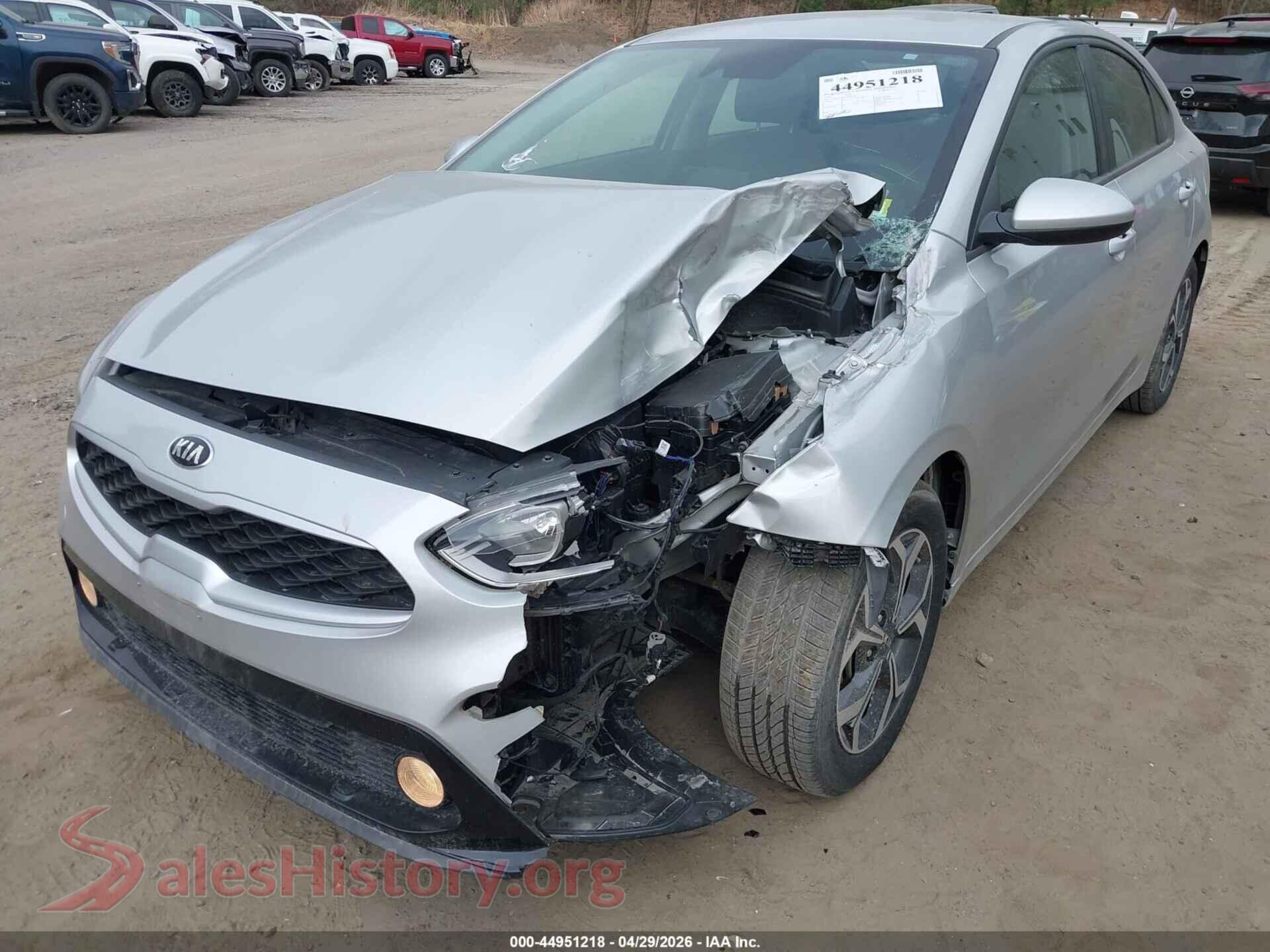 2020 KIA FORTE VIN 3KPF24AD2LE223570, rear passenger side