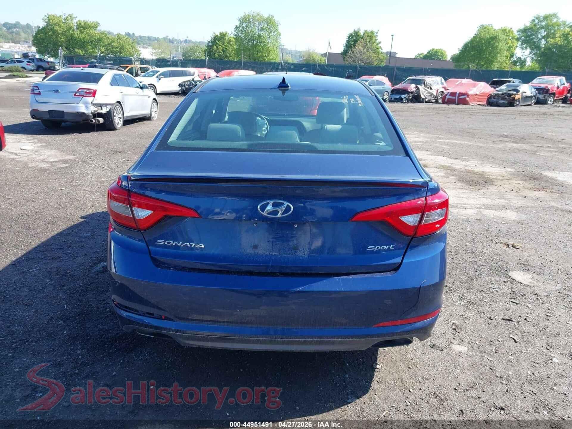 2017 HYUNDAI SONATA VIN 5NPE34AF0HH449653, auction photo 16