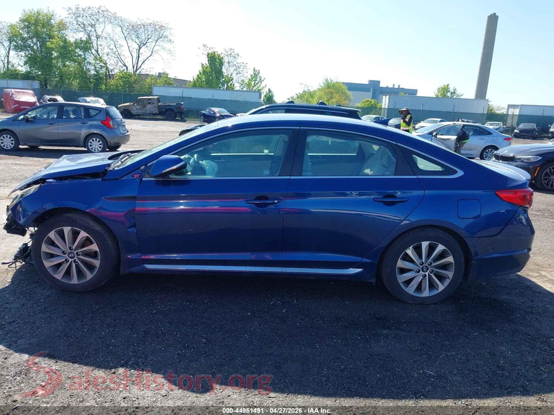 2017 HYUNDAI SONATA VIN 5NPE34AF0HH449653, auction photo 14