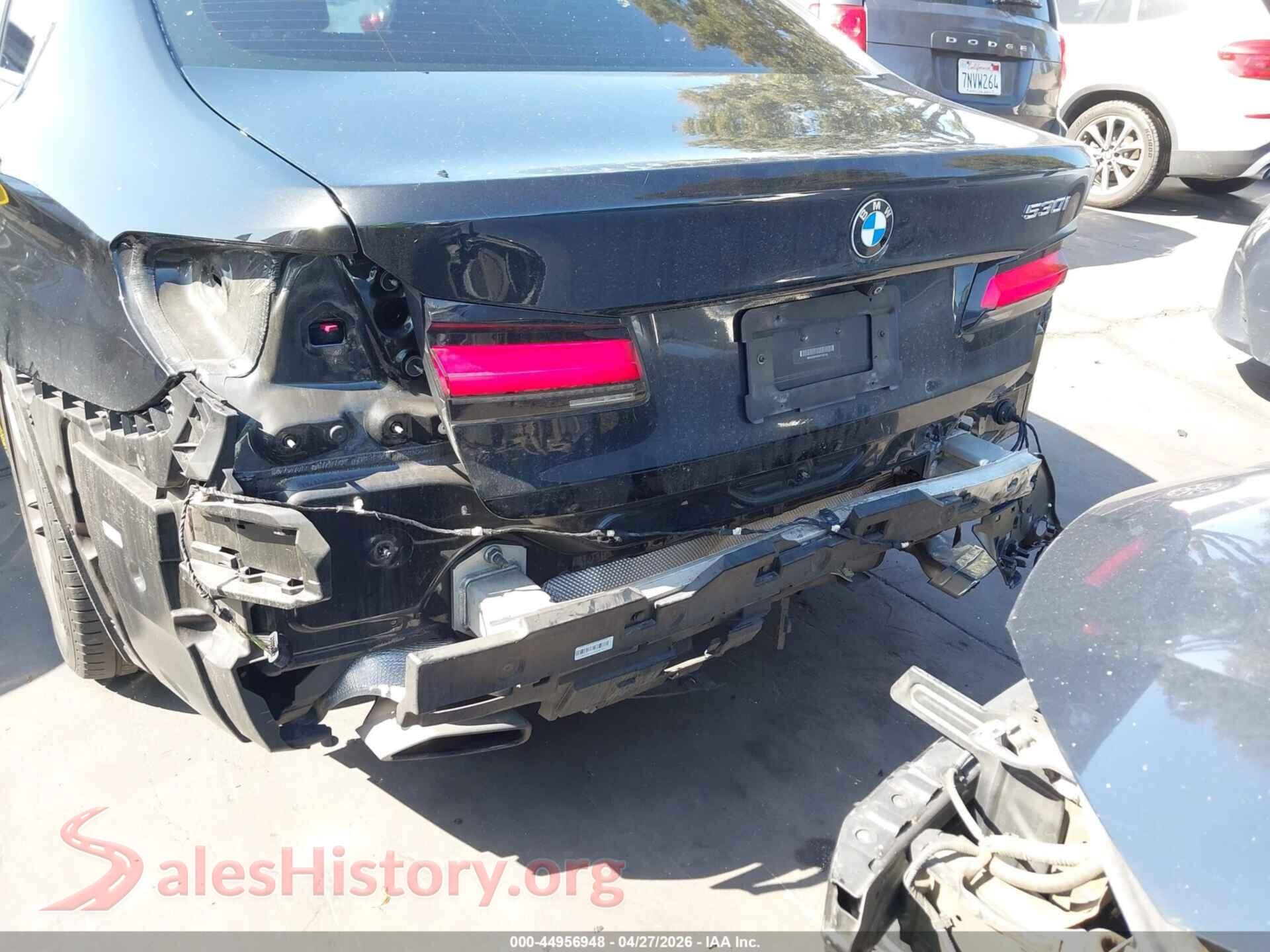2021 BMW 530I VIN WBA53BH03MCF06164, rear passenger side