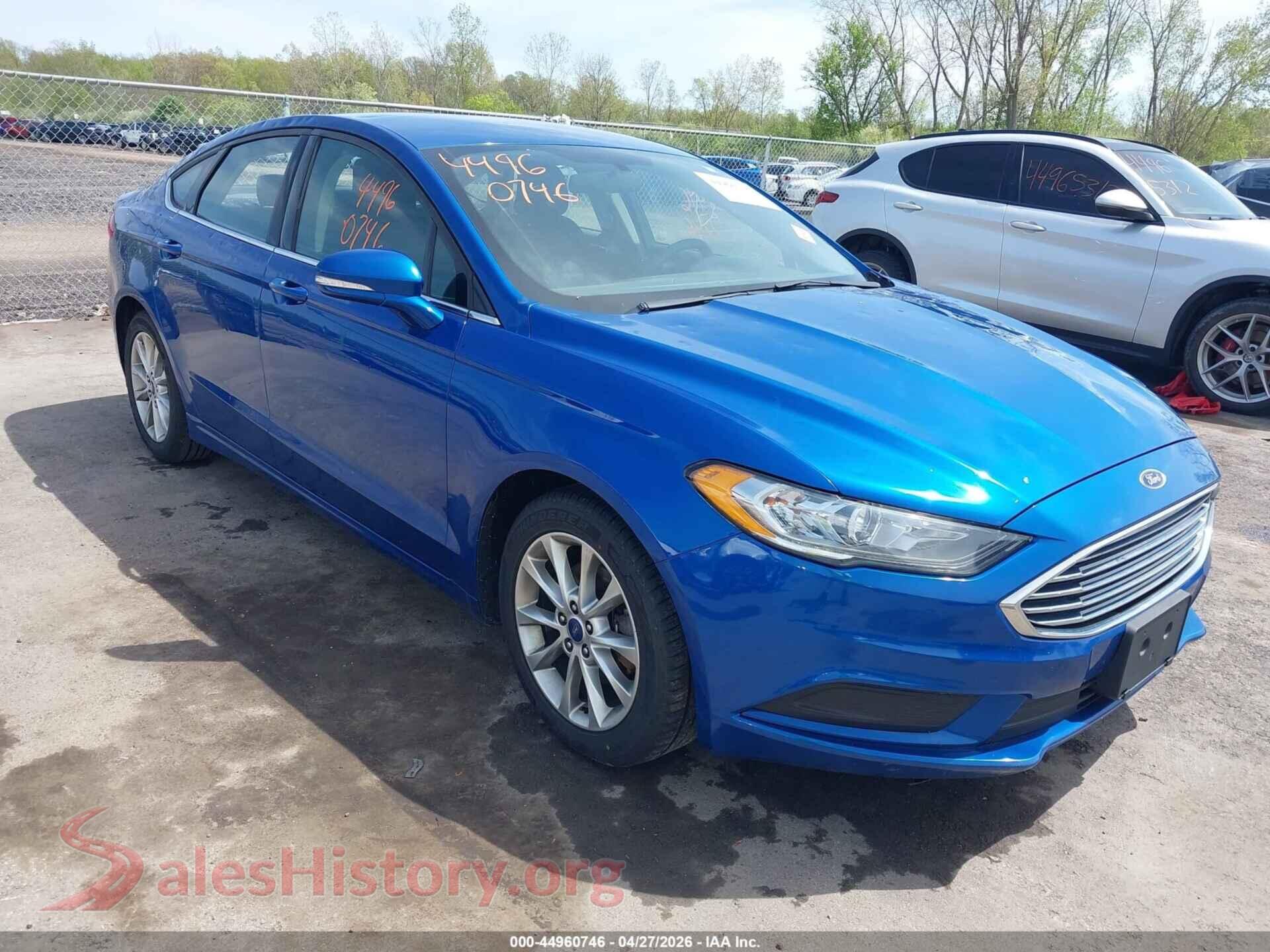 2017 FORD FUSION VIN 3FA6P0HDXHR411694, auction photo