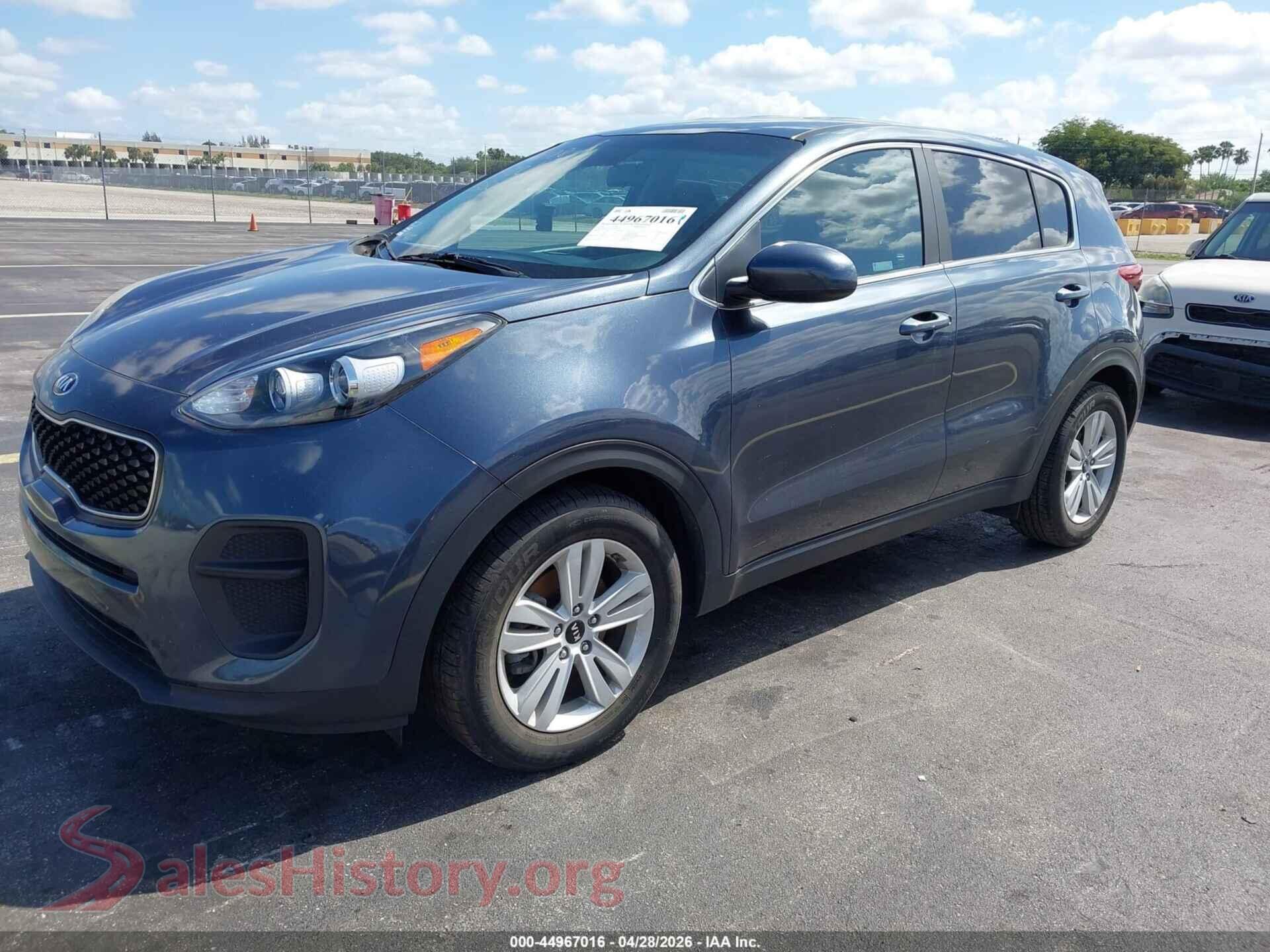 2019 KIA SPORTAGE VIN KNDPM3AC9K7581778, front view