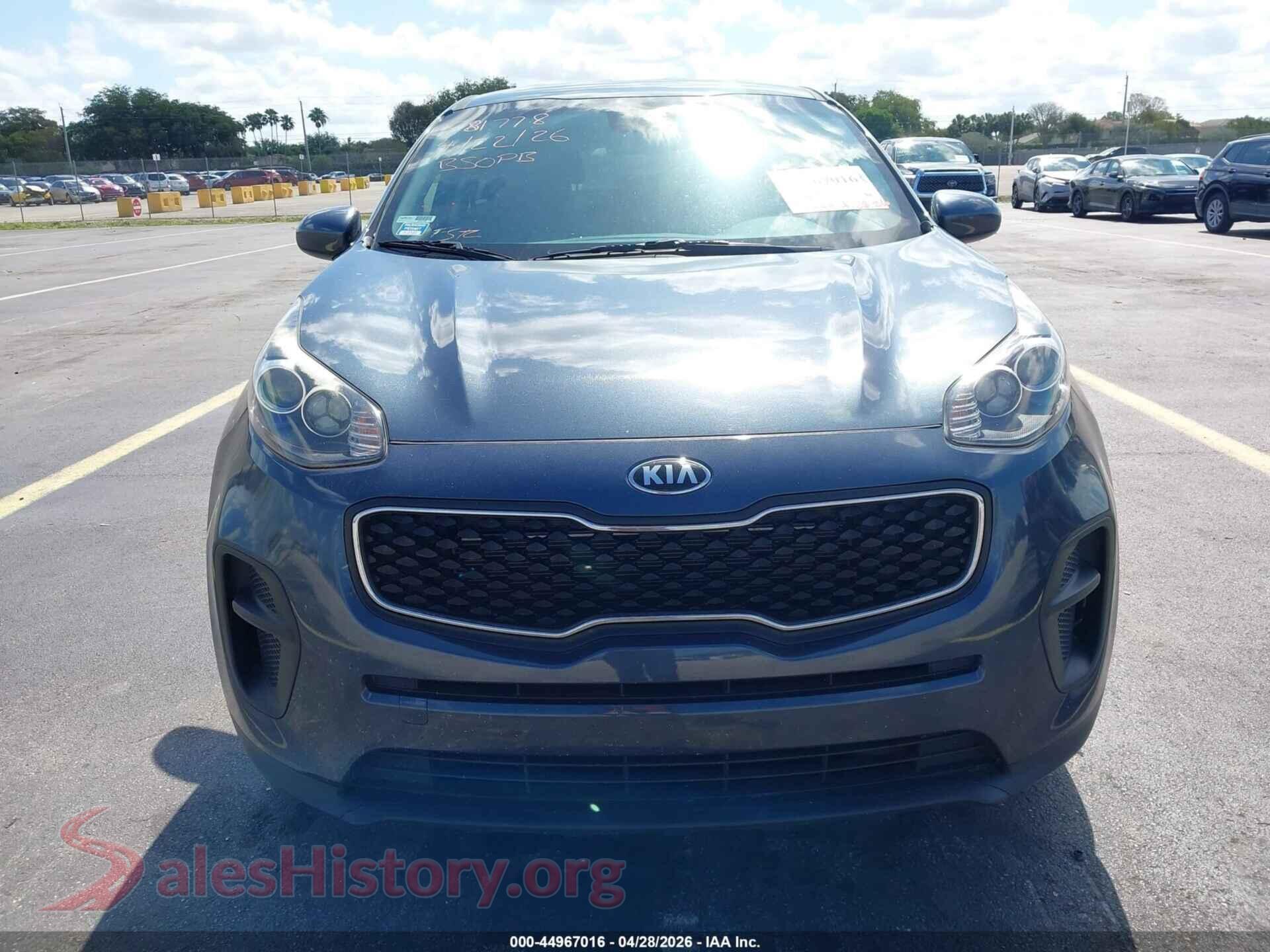 2019 KIA SPORTAGE VIN KNDPM3AC9K7581778, odometer mileage