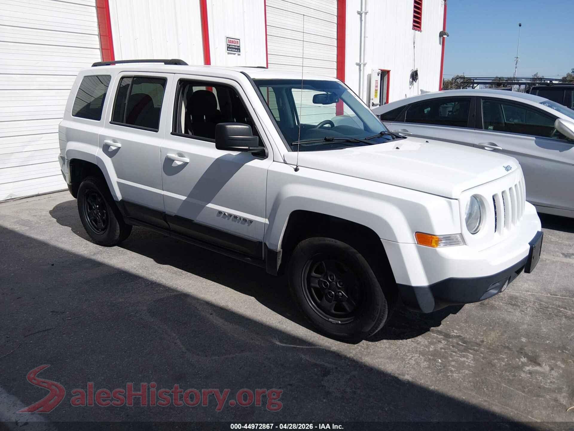 2017 JEEP PATRIOT VIN 1C4NJPBA5HD162132, auction photo