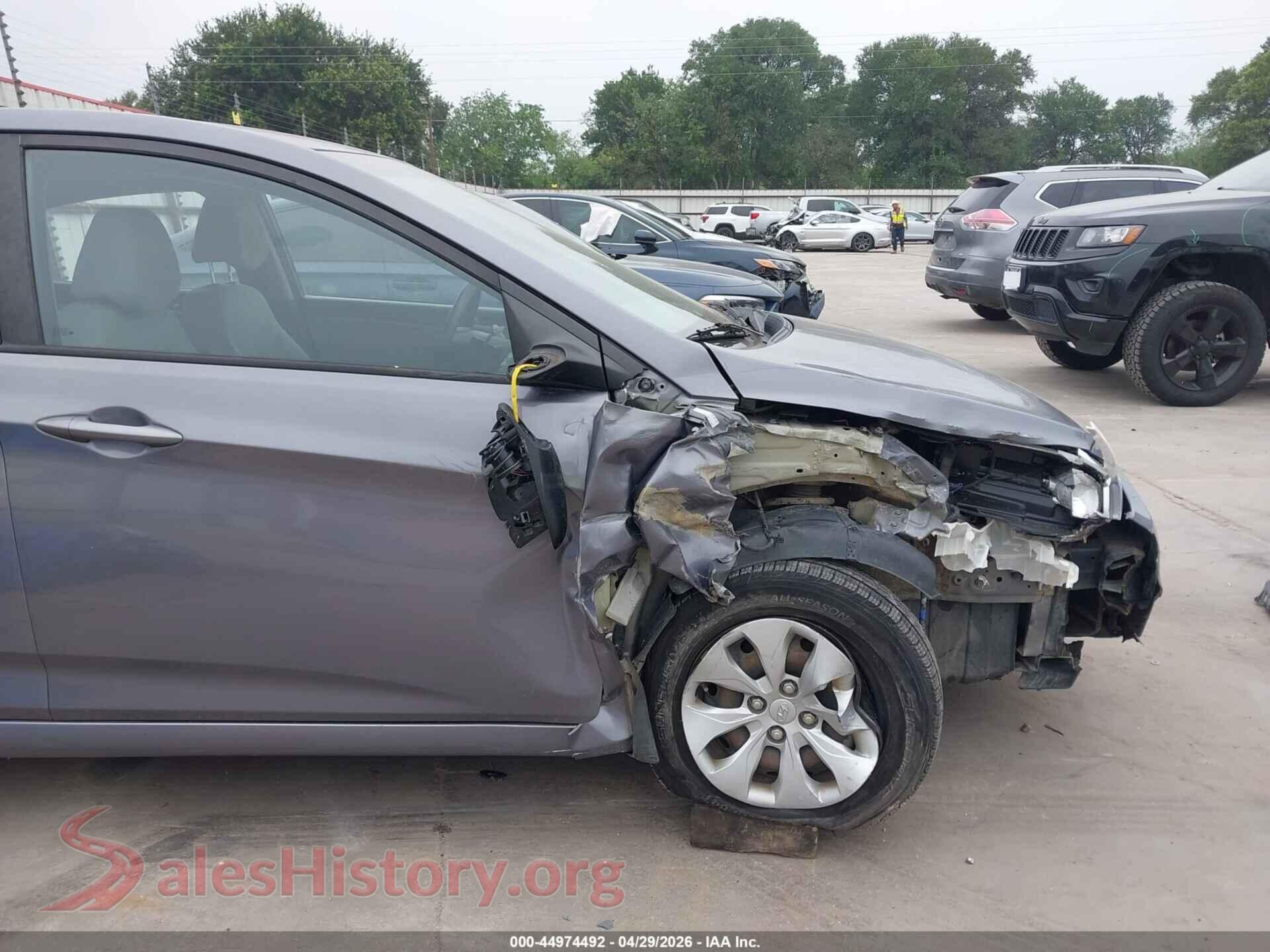 2017 HYUNDAI ACCENT VIN KMHCT4AE5HU277538, rear passenger side