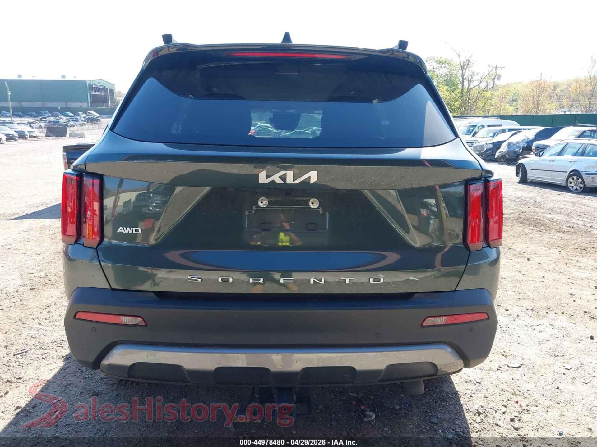 2022 KIA SORENTO VIN 5XYRKDLF1NG088213, auction photo 16