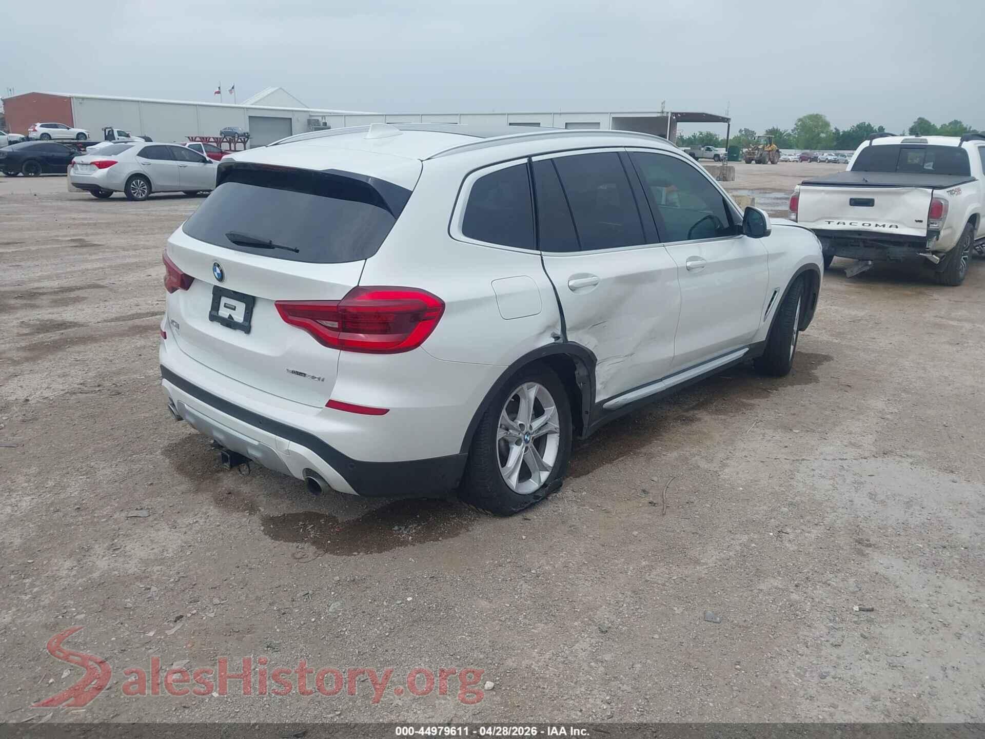 2019 BMW X3 VIN 5UXTR7C53KLR52168, rear driver side