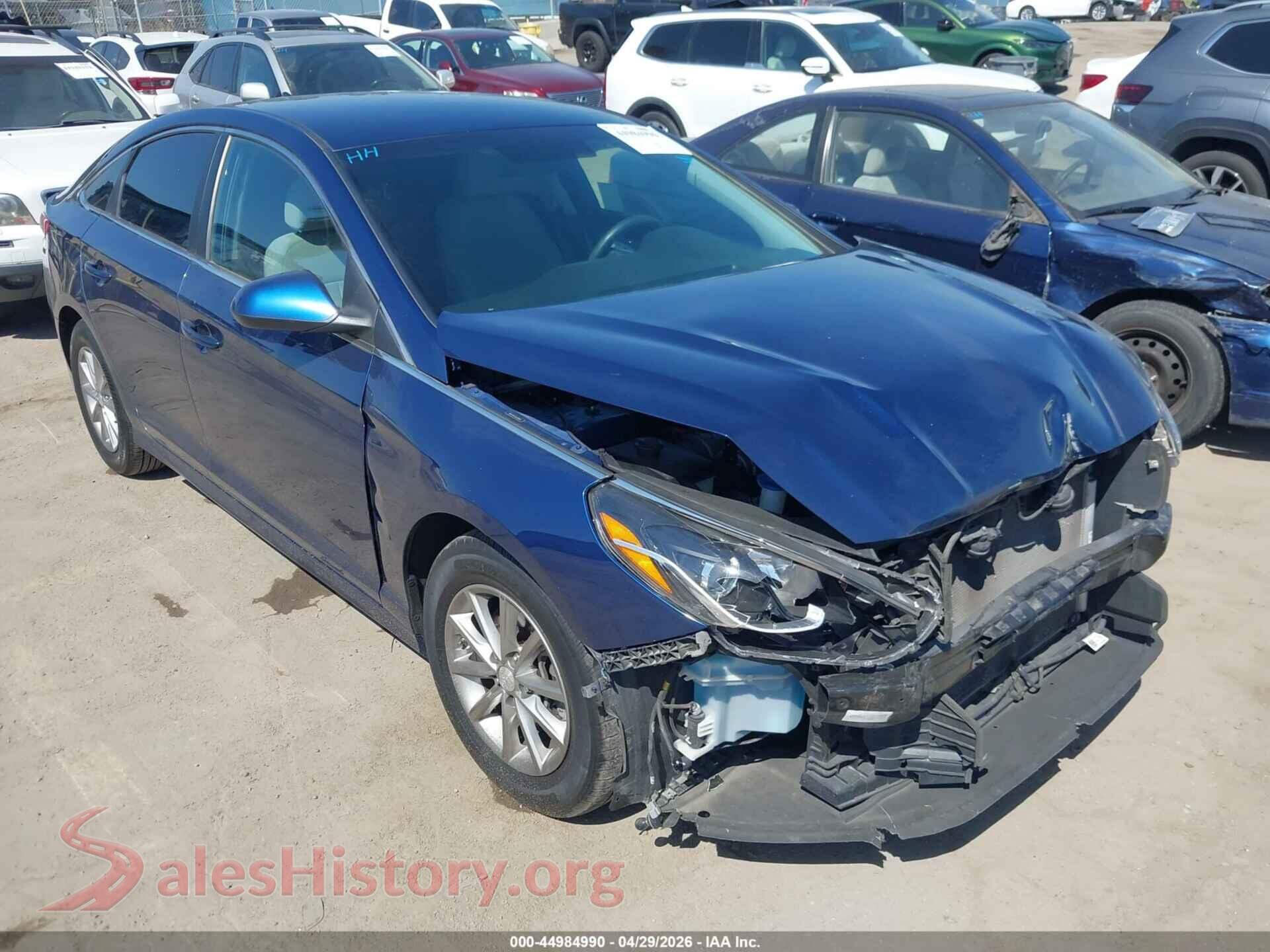 2018 HYUNDAI SONATA VIN 5NPE24AF3JH728345, auction photo