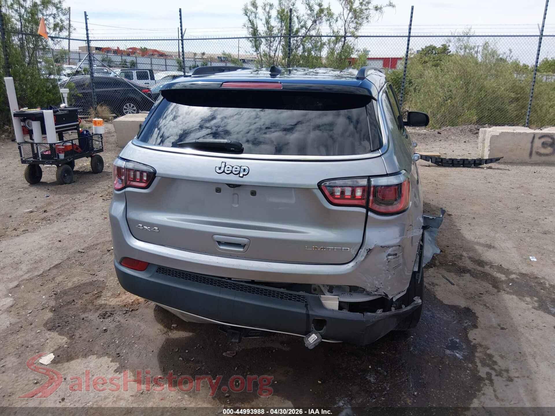 2019 JEEP COMPASS VIN 3C4NJDCB6KT771818, rear passenger side
