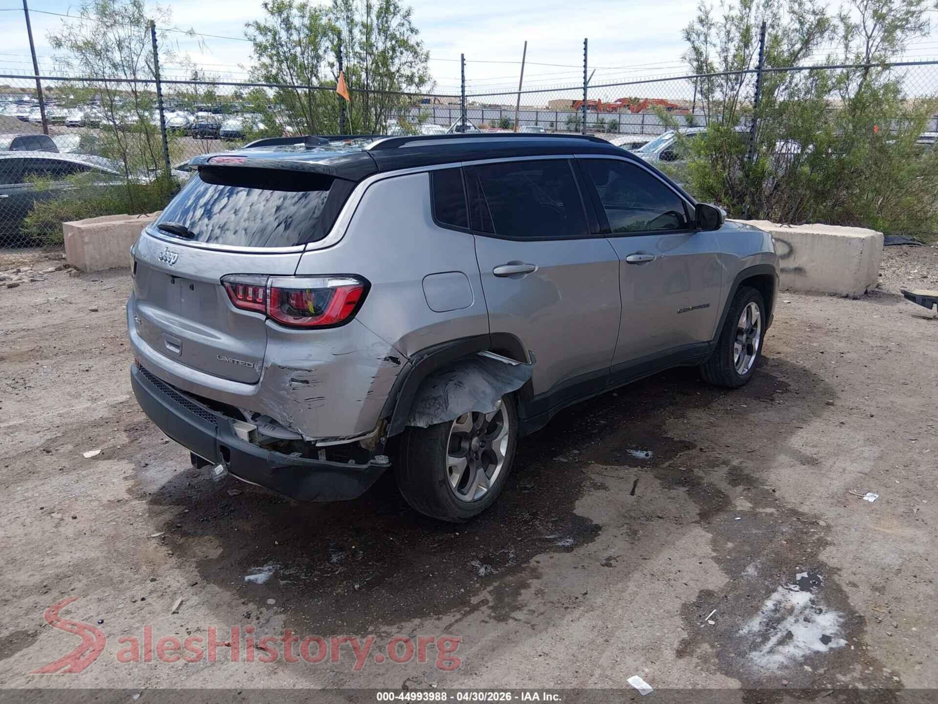 2019 JEEP COMPASS VIN 3C4NJDCB6KT771818, rear driver side