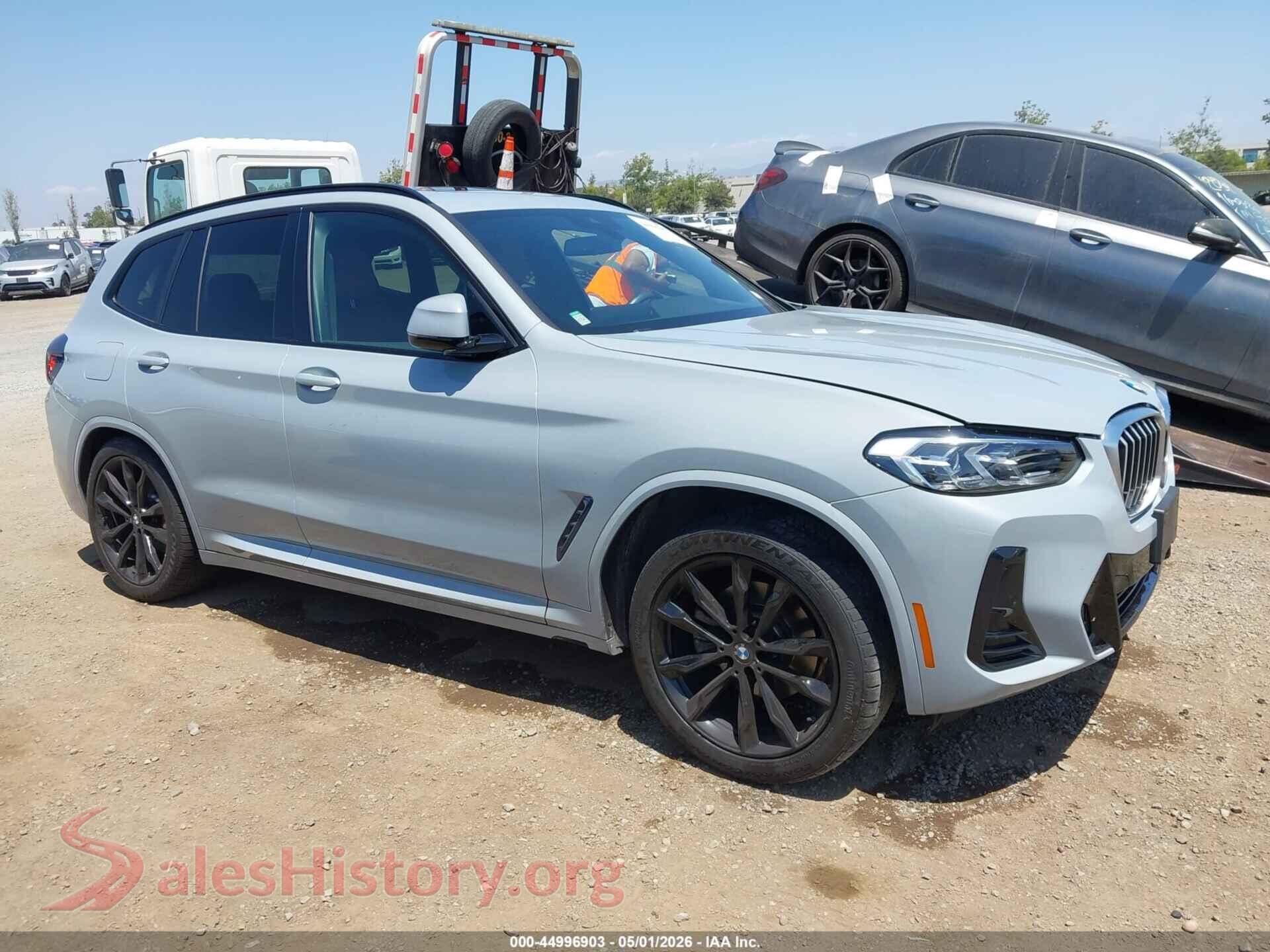 2022 BMW X3 VIN 5UX43DP00N9K95236, auction photo