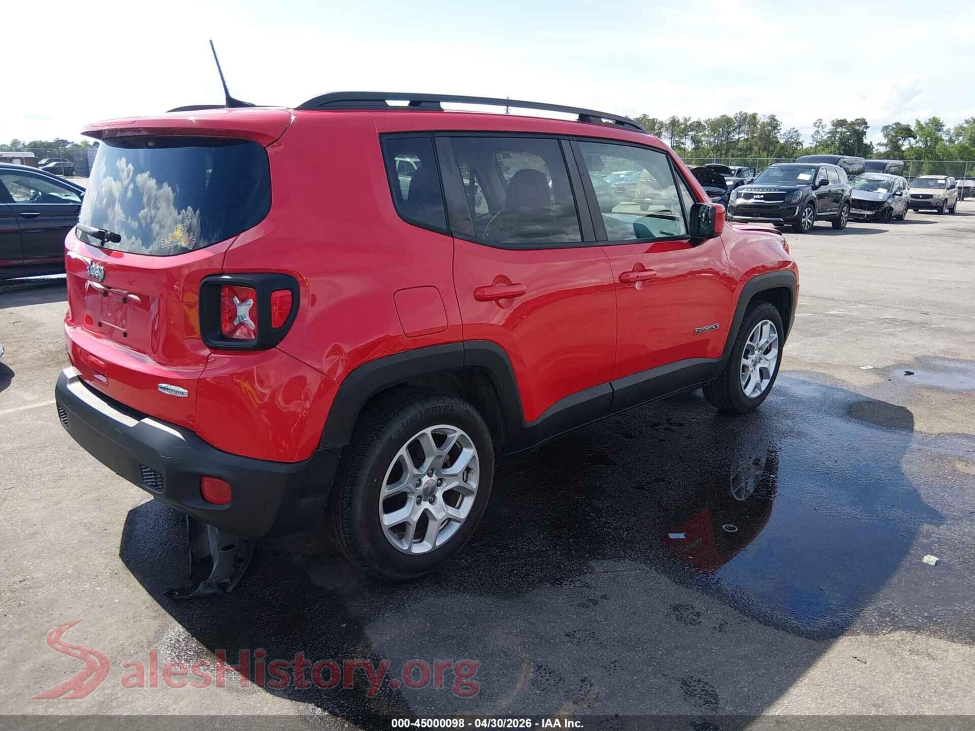 2018 JEEP RENEGADE VIN ZACCJABB5JPJ38463, rear driver side