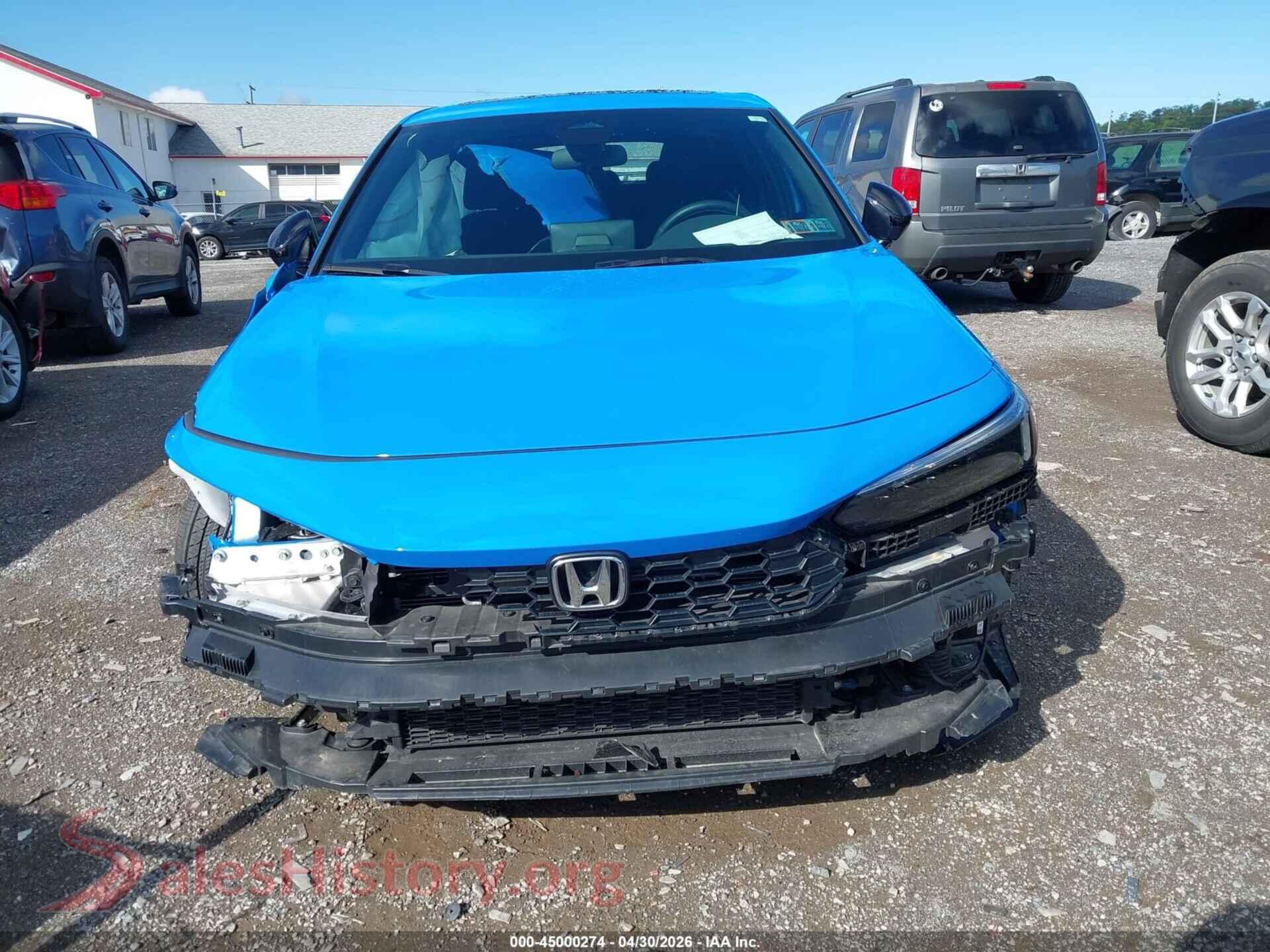 2025 HONDA CIVIC HYBRID VIN 19XFL4H8XSE013688, damage close-up