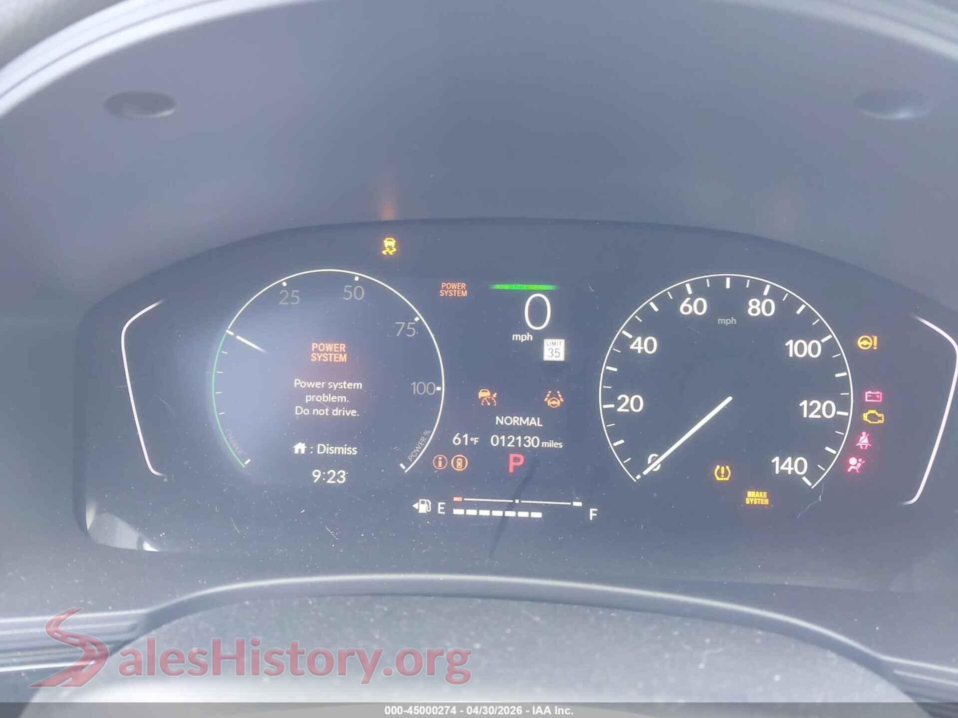 2025 HONDA CIVIC HYBRID VIN 19XFL4H8XSE013688, passenger side view