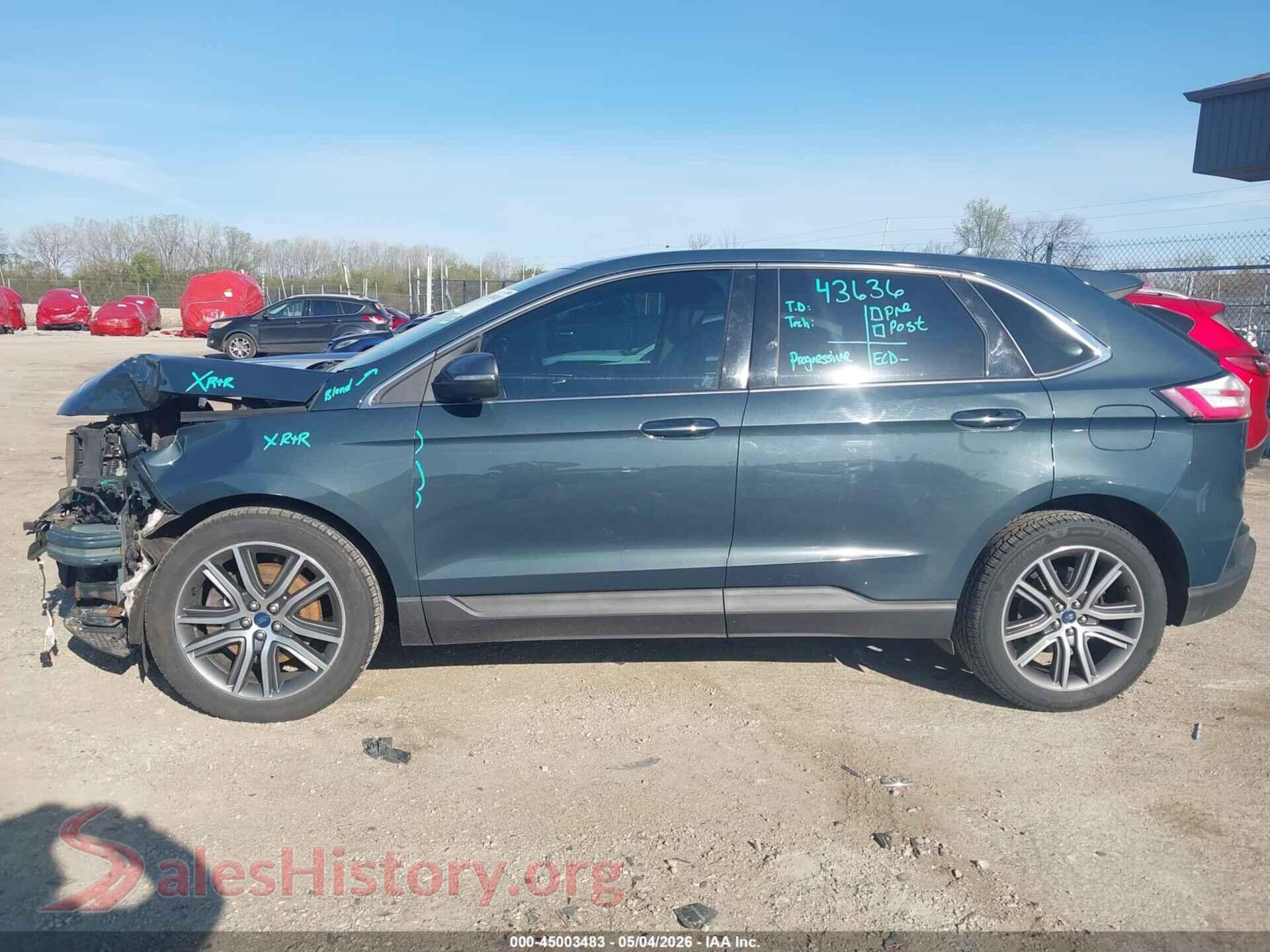 2019 FORD EDGE VIN 2FMPK4K90KBC66496, auction photo 15