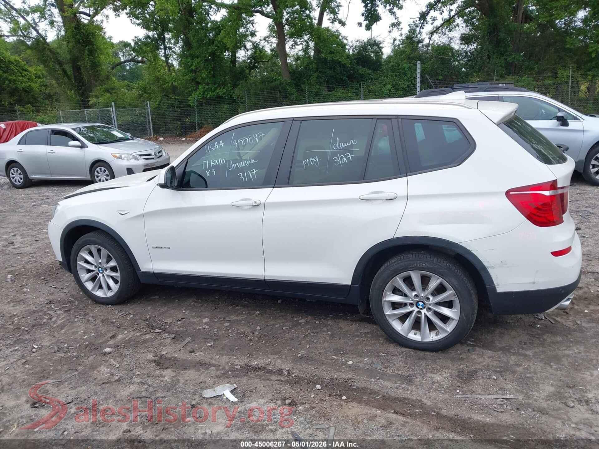 2017 BMW X3 VIN 5UXWZ7C38H0X43031, auction photo 14