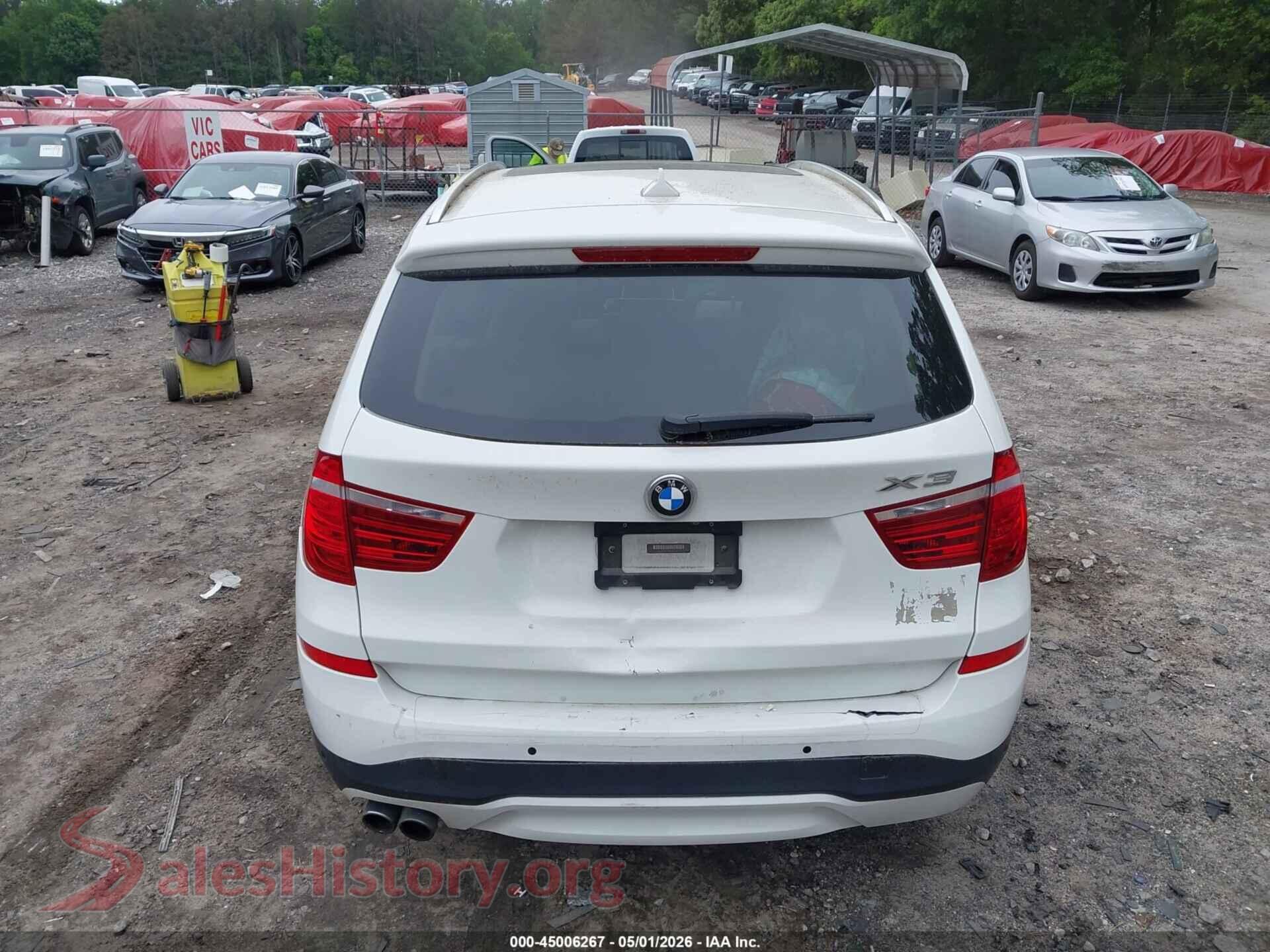 2017 BMW X3 VIN 5UXWZ7C38H0X43031, auction photo 16