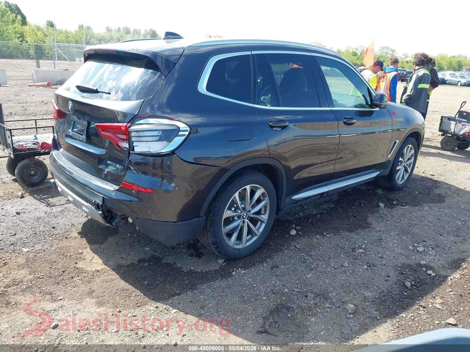 2019 BMW X3 VIN 5UXTR9C5XKLP87800, rear driver side