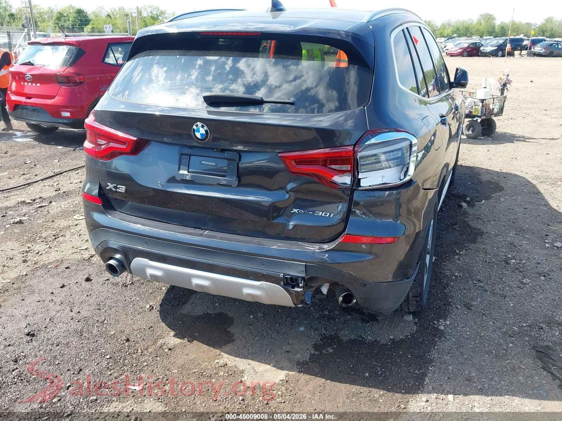 2019 BMW X3 VIN 5UXTR9C5XKLP87800, rear passenger side